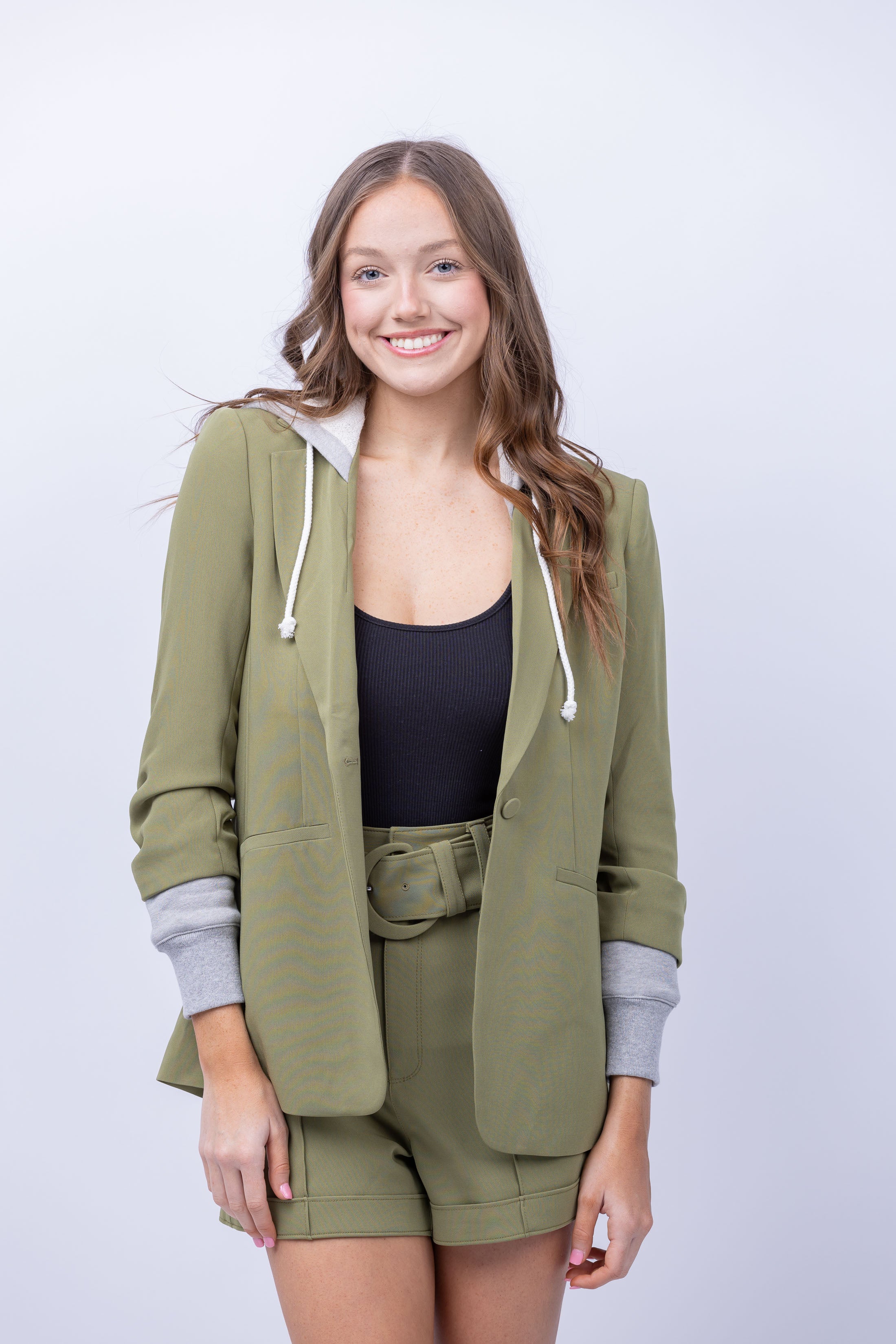 Cinq a Sept Hoodie Khloe Jacket in Olive Green Heather