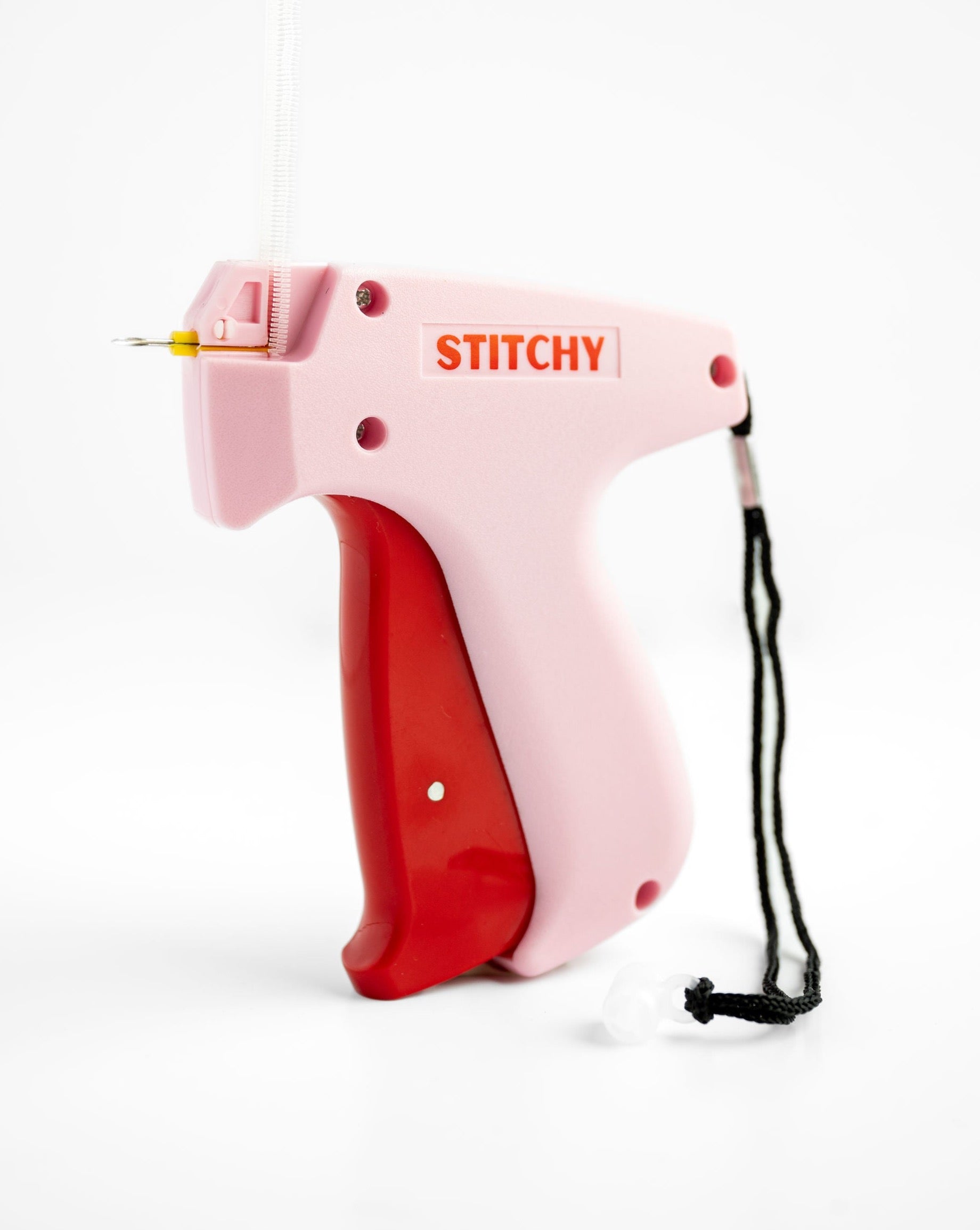 Tucky Stitchy Quick Fix Clothing Gun for instant alterations and tailoring on-the-go.