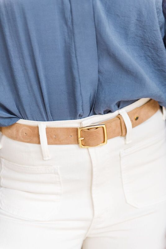 Rag & Bone Suede Boyfriend Belt Camel