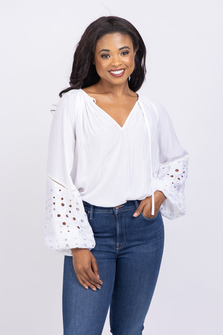 Ramy Brook Arlene Top Ivory SM
