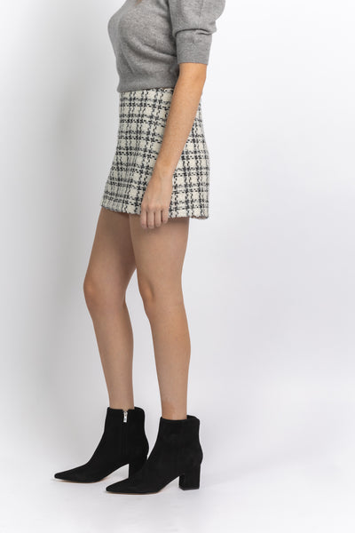 Everly Gingham Rhinestone Mini Skirt