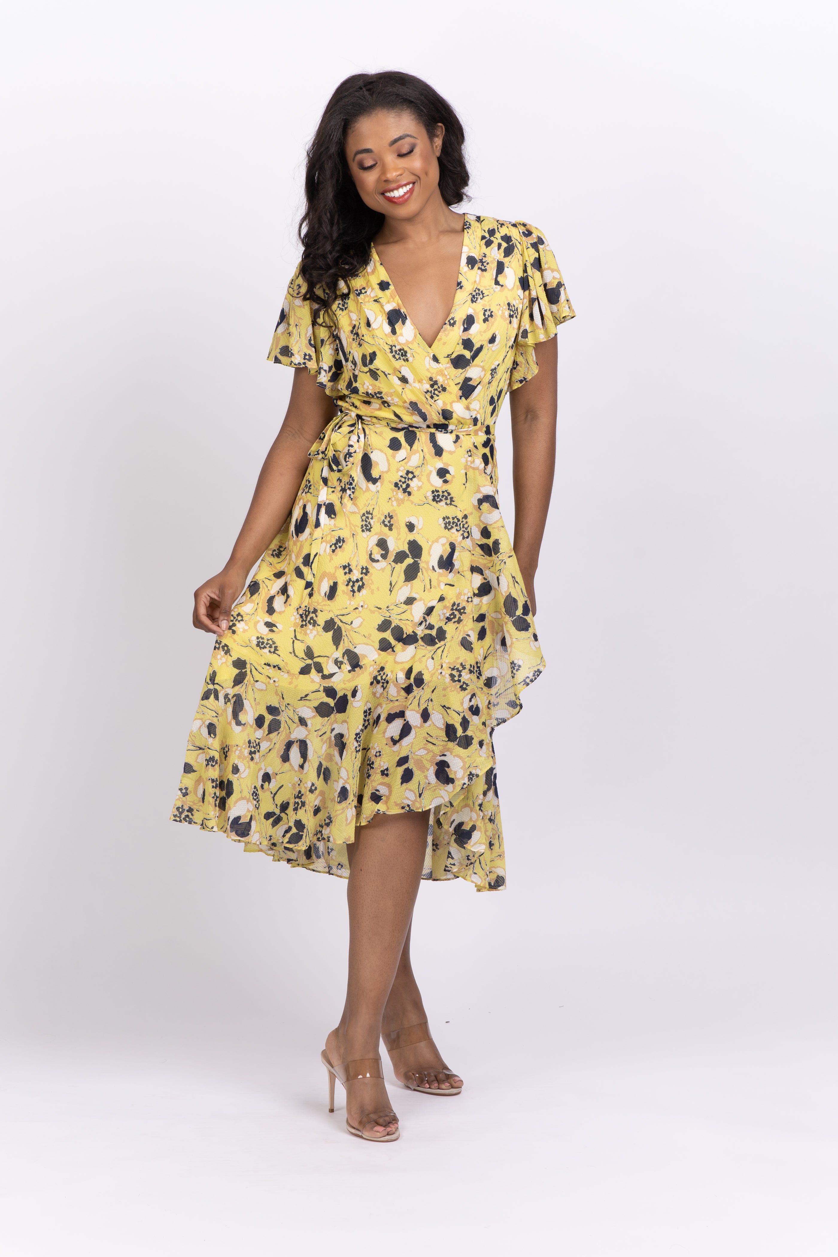 Tanya Taylor Brianna Floral Silk Georgette Wrap Midi-Dress – CoatTails