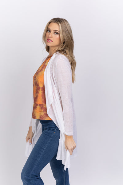 White drape sale front cardigan