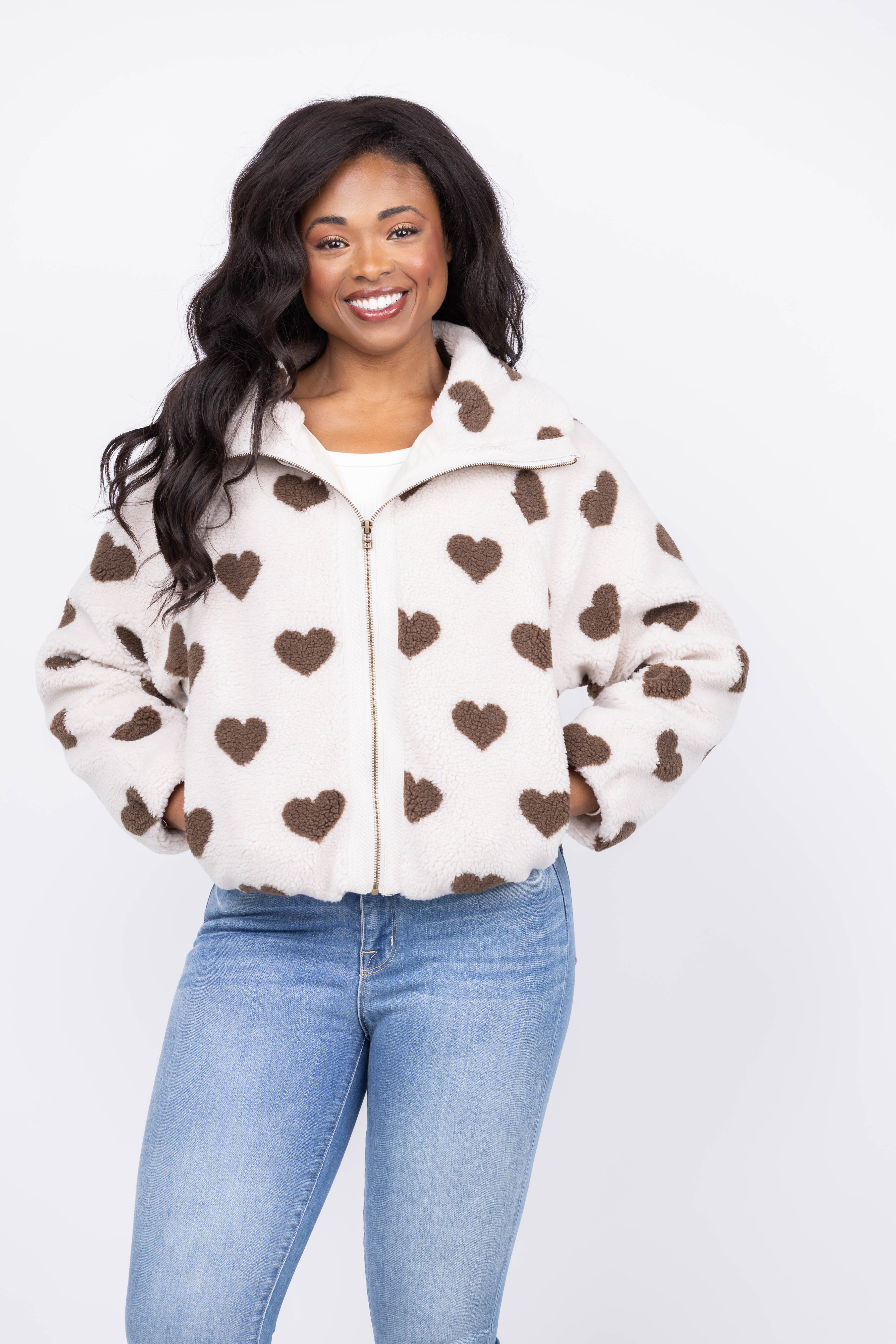 Dylan Hearts Jacket in Brown