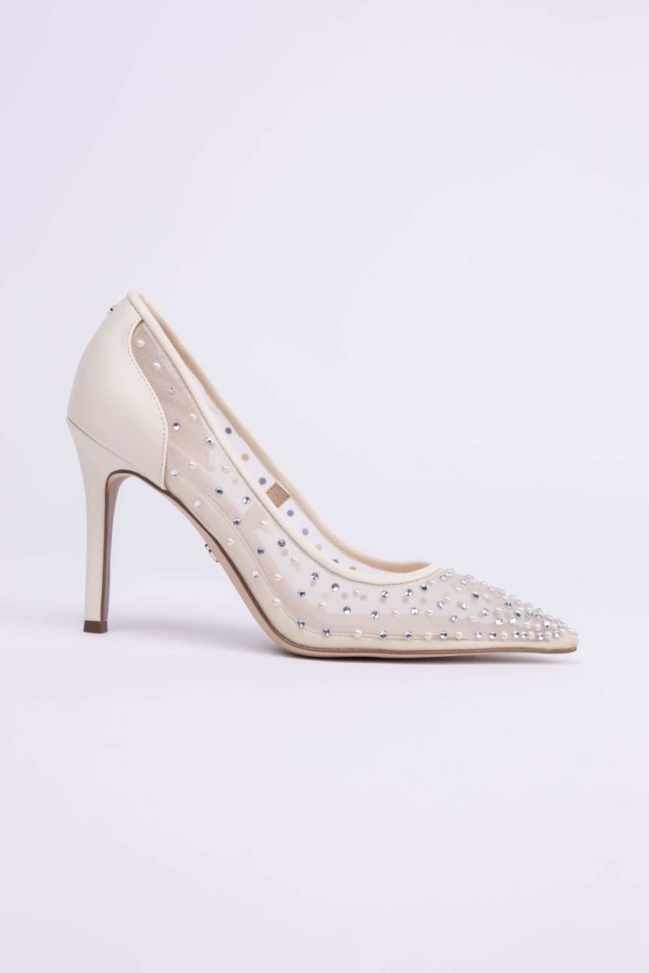 Sam Edelman Hazel Mesh Pointed Toe Pump in Nude/Modern Ivory Mesh