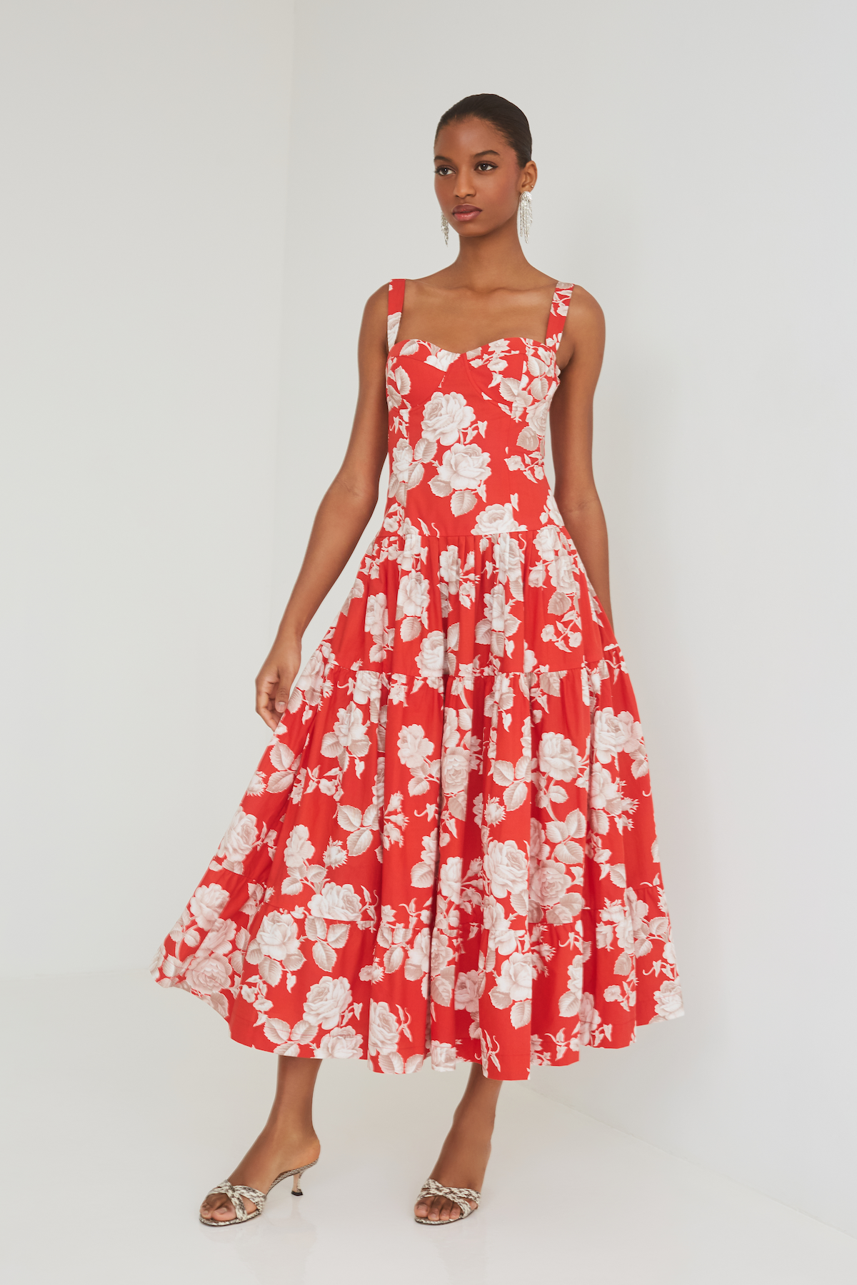 Cara Cara Santiago Midi Dress 8 / Rosebud Red