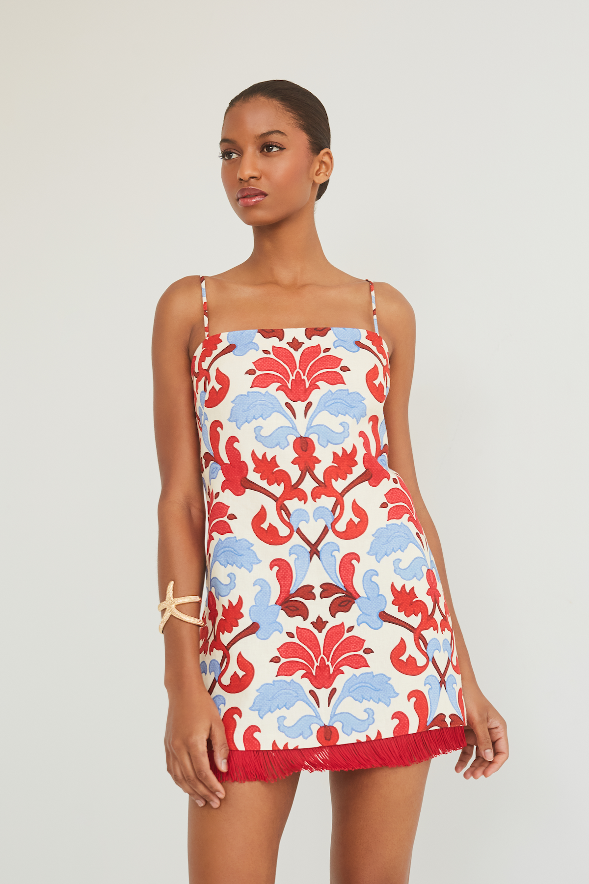 crest mini dress Cara Cara Valencia Mini Dress in Fluer Crest Ivory