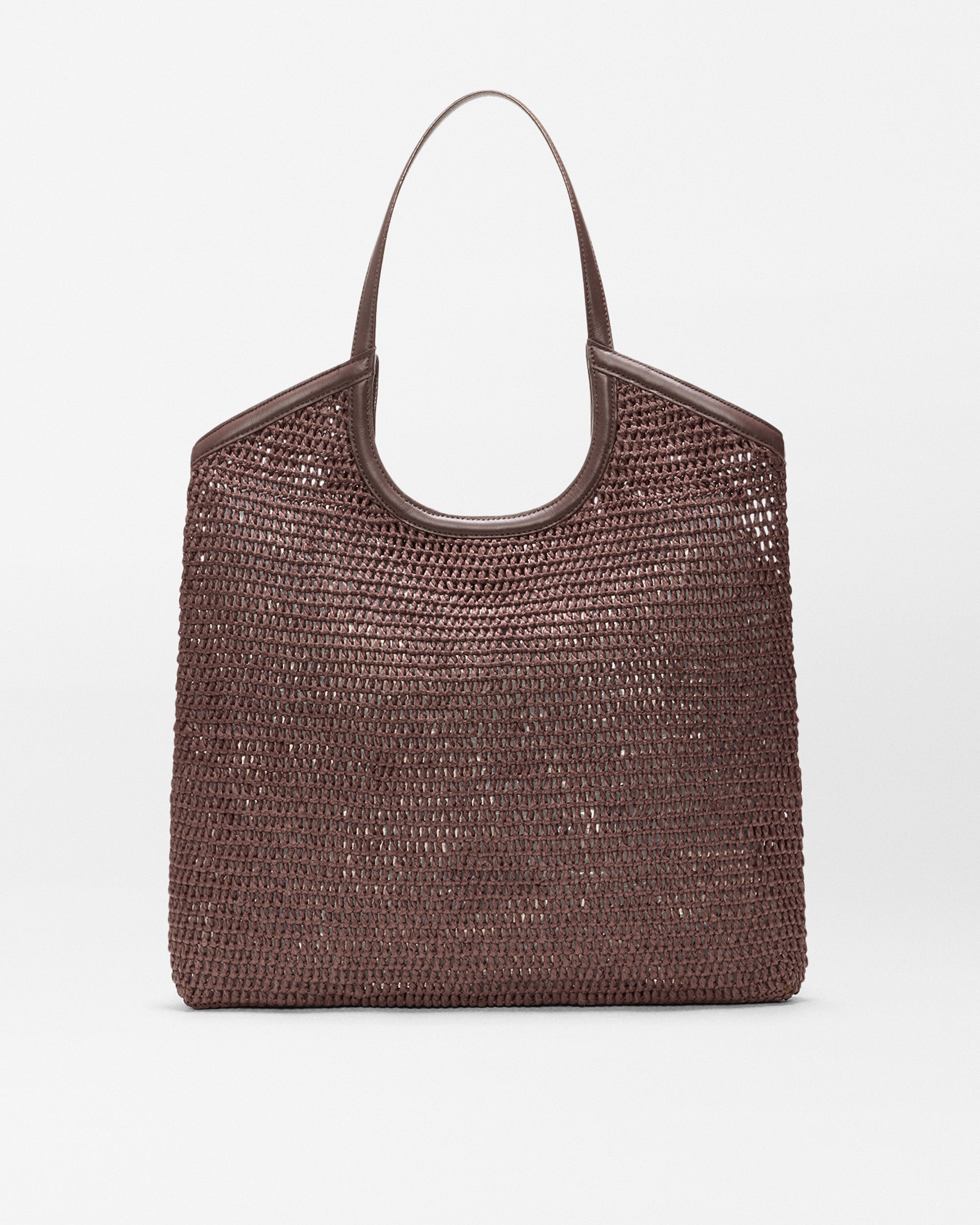 MZ Wallace Large Crochet Georgica Tote in Brown Crochet