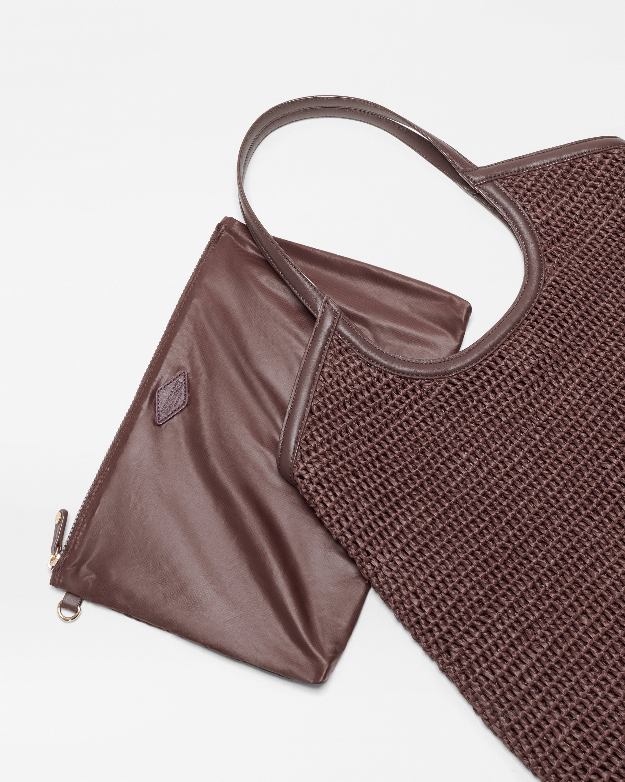 MZ Wallace Large Crochet Georgica Tote in Brown Crochet