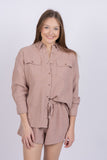 The GREAT The Gauze Rancho Top in Soft Lilac
