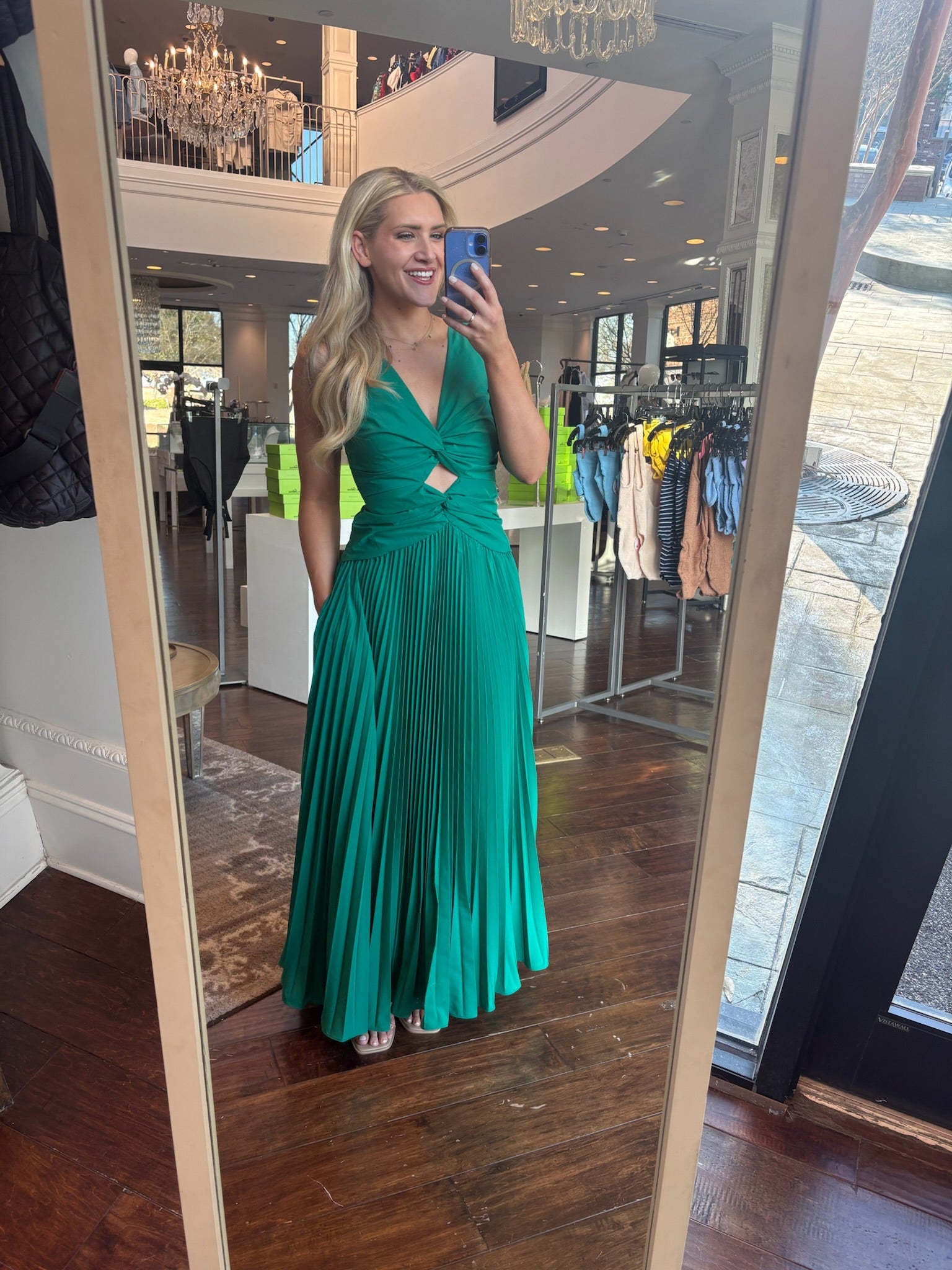 Simkhai Vivianne Cotton Midi Dress in Kelly Green Simkhai Vivianne Cotton Midi Dress in Kelly Green