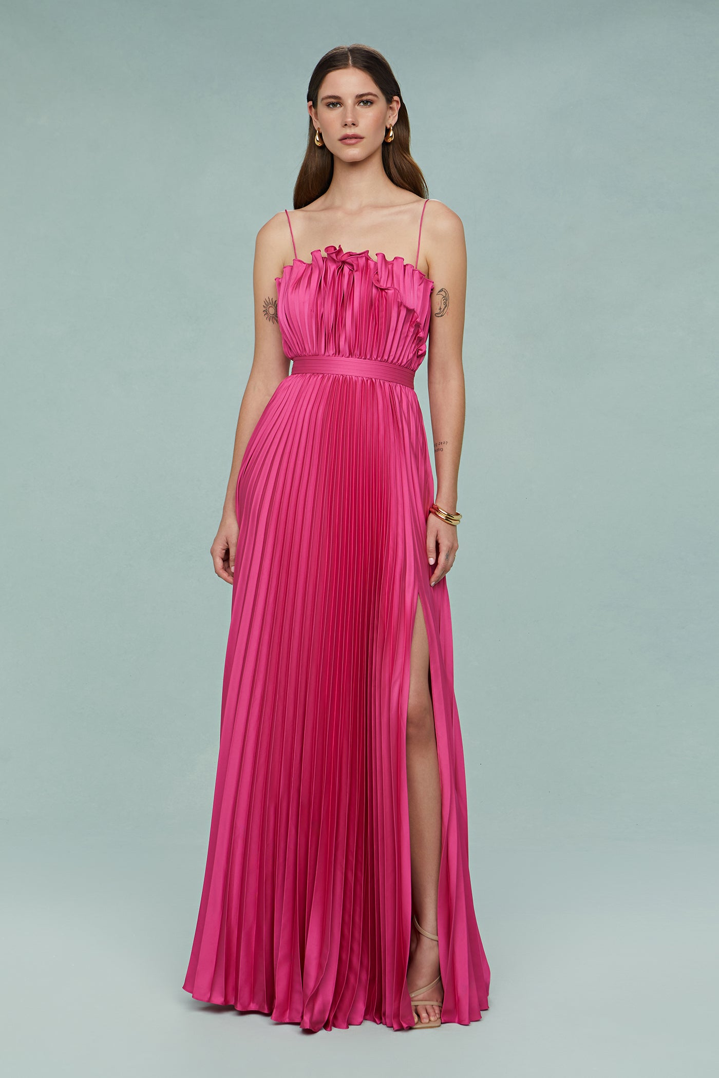 Amur Women's Arora Pleated Gown - Pink - Size 8 - Blooming Lily