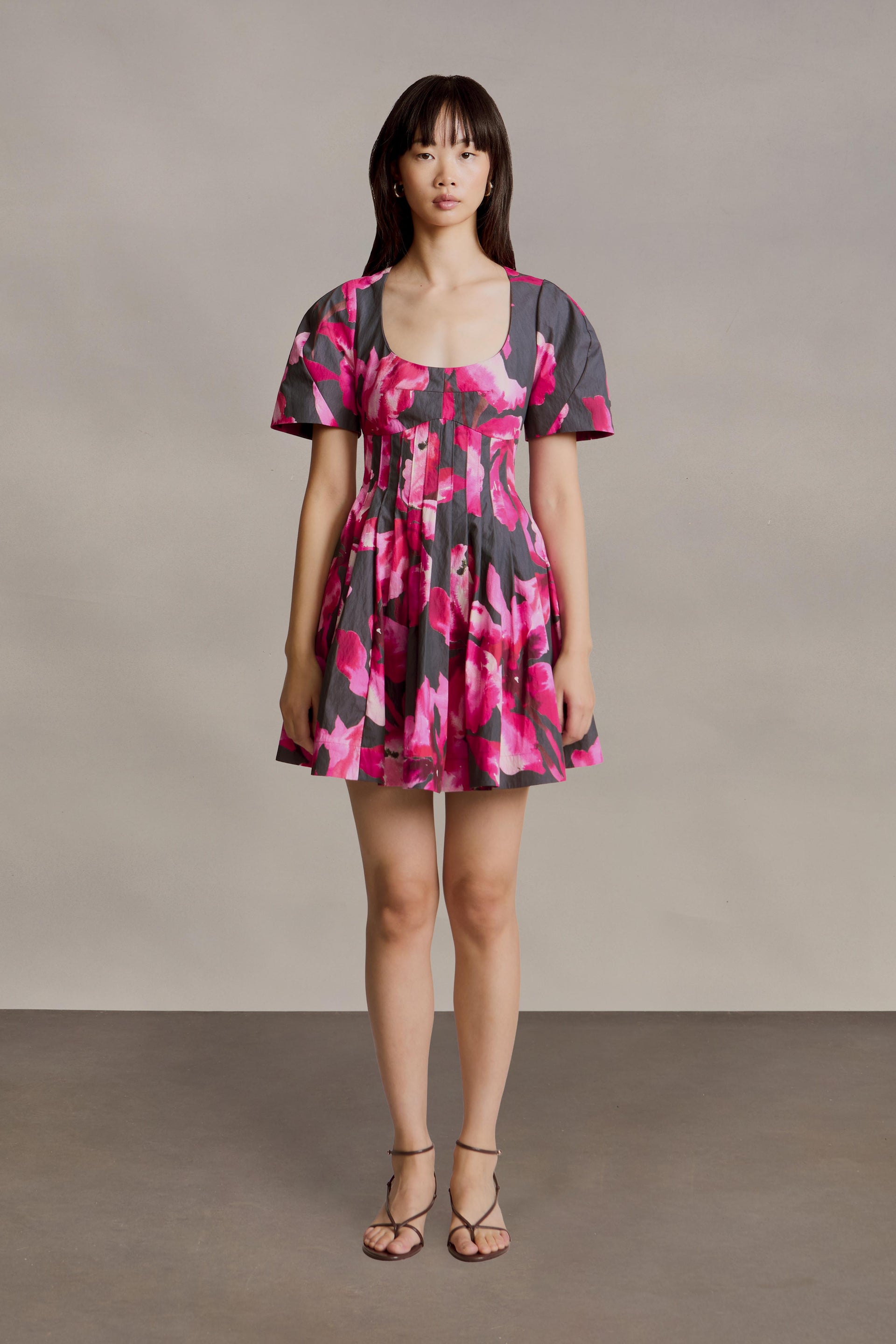 Vivanca Puff Sleeve Mini Dress Rosewood Flora / 2
