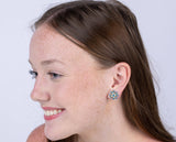 Miguel Ases Blue and Gold Stud Earring
