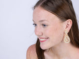 Miguel Ases White and Gold Droplet Earring
