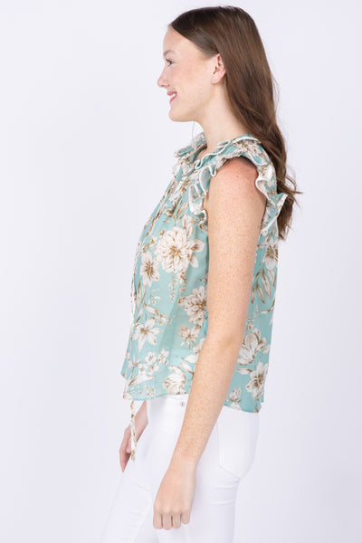 Christy Lynn Nadya Top in Turquoise Magno