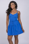 Nation LTD Suchi Combo Mini Dress in Blue Bottle