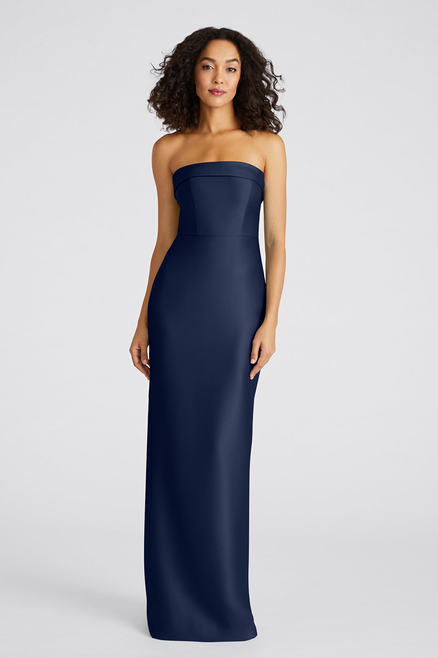 Theia Women's Gaia Mikado Strapless Column Gown - Nautical Navy - Size 2 Theia Women's Gaia Mikado Strapless Column Gown - Nautical Navy - Size 2