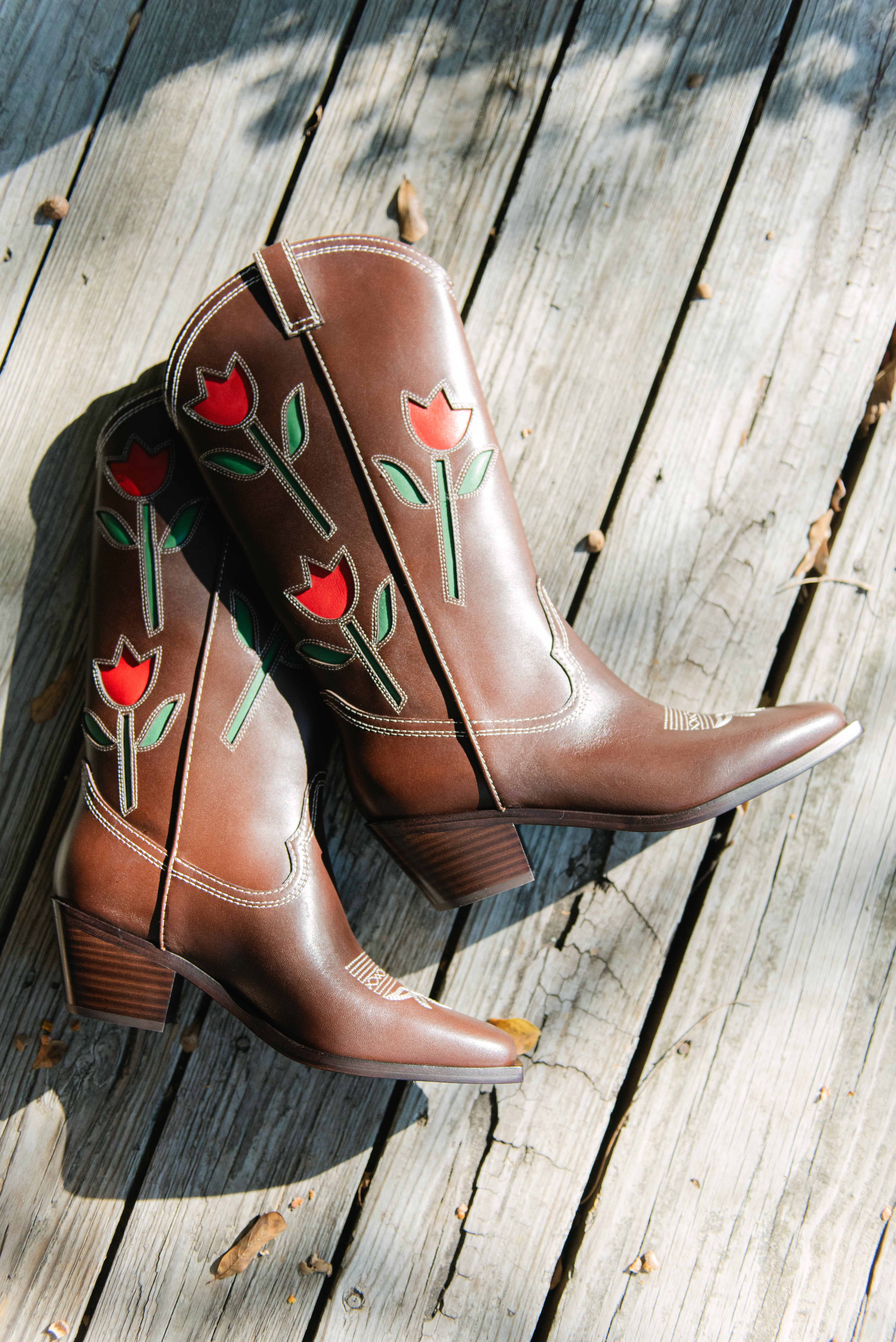 Loeffler Randall Wilder Tulip Cowboy Boot in Espresso