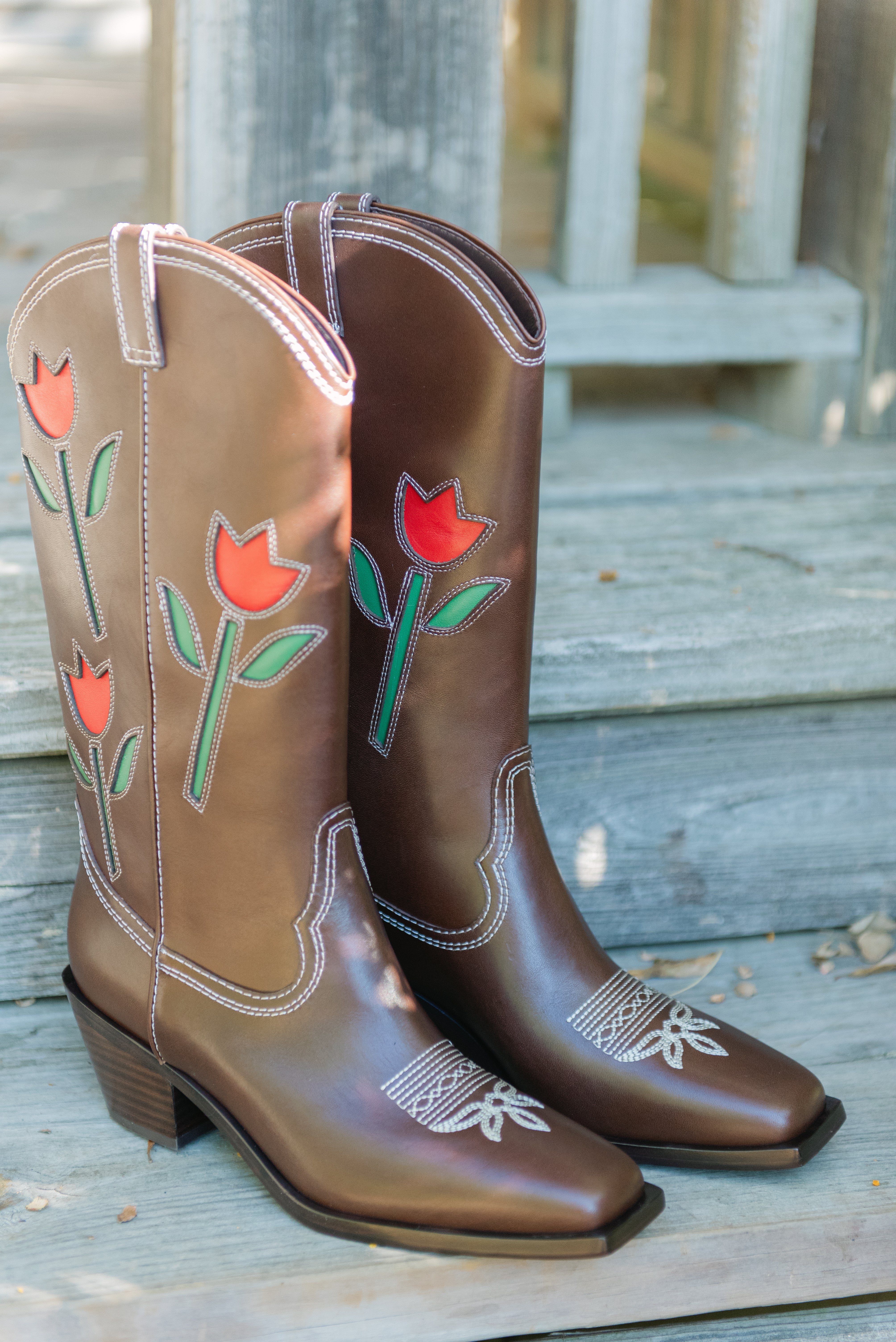 Loeffler Randall Wilder Tulip Cowboy Boot in Espresso