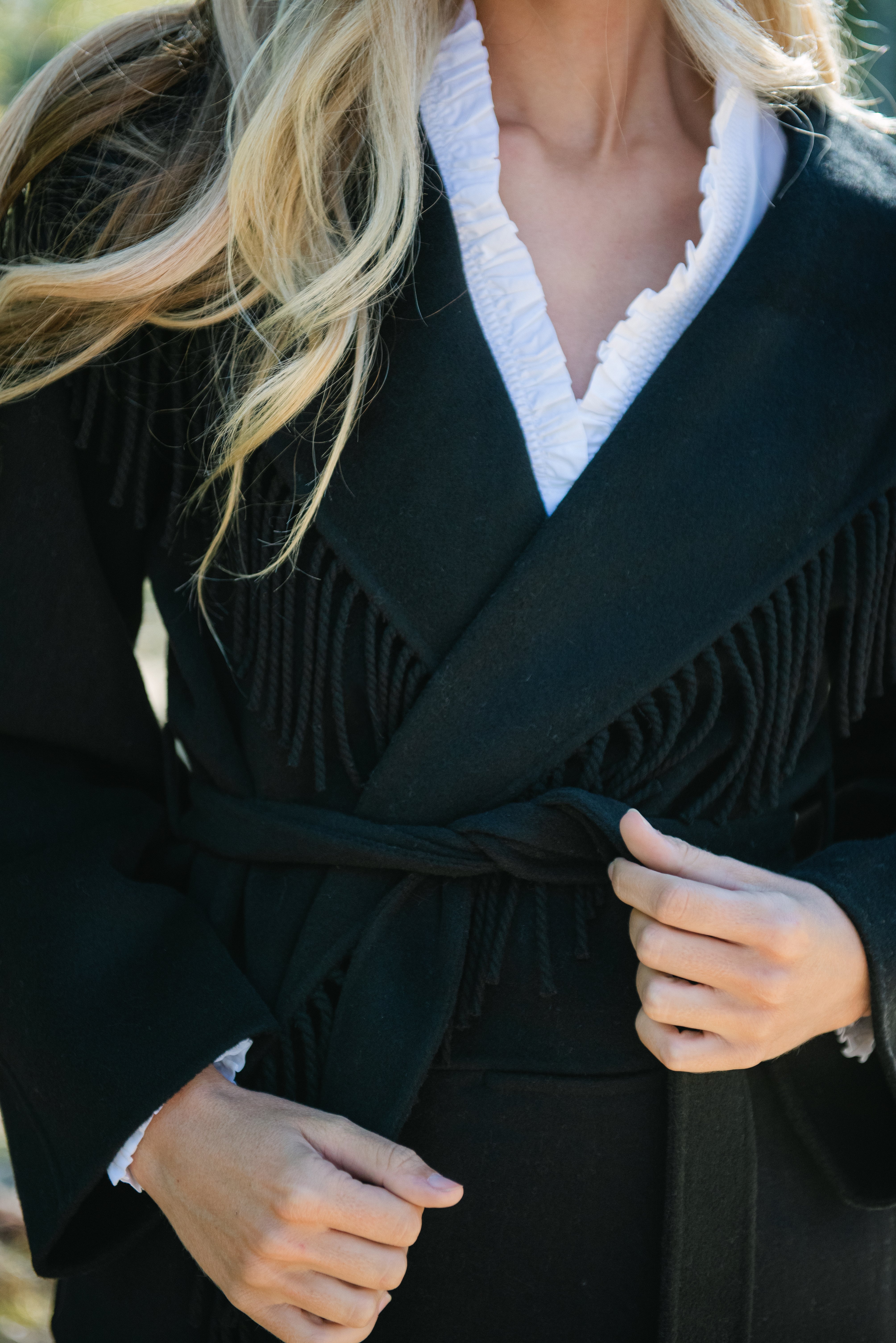 Simkhai Rowen Fringe Jacket in Black