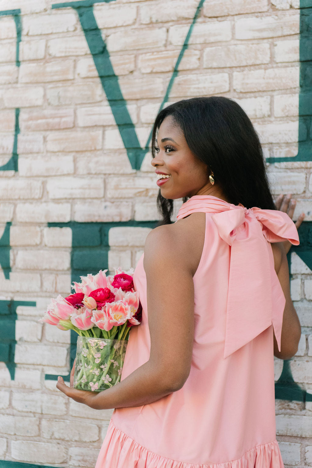 Simkhai Hope Bow Tie Mini Dress in Dusty Rose