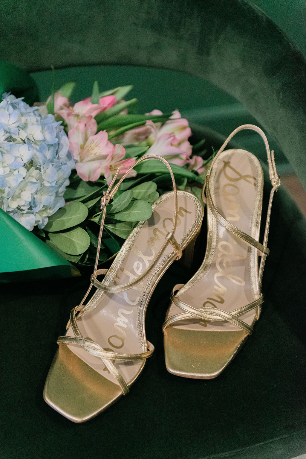 Sam Edelman Elissa Strappy Heel Sandal in Amber Gold Leather Sam Edelman Elissa Strappy Heel Sandal in Amber Gold Leather