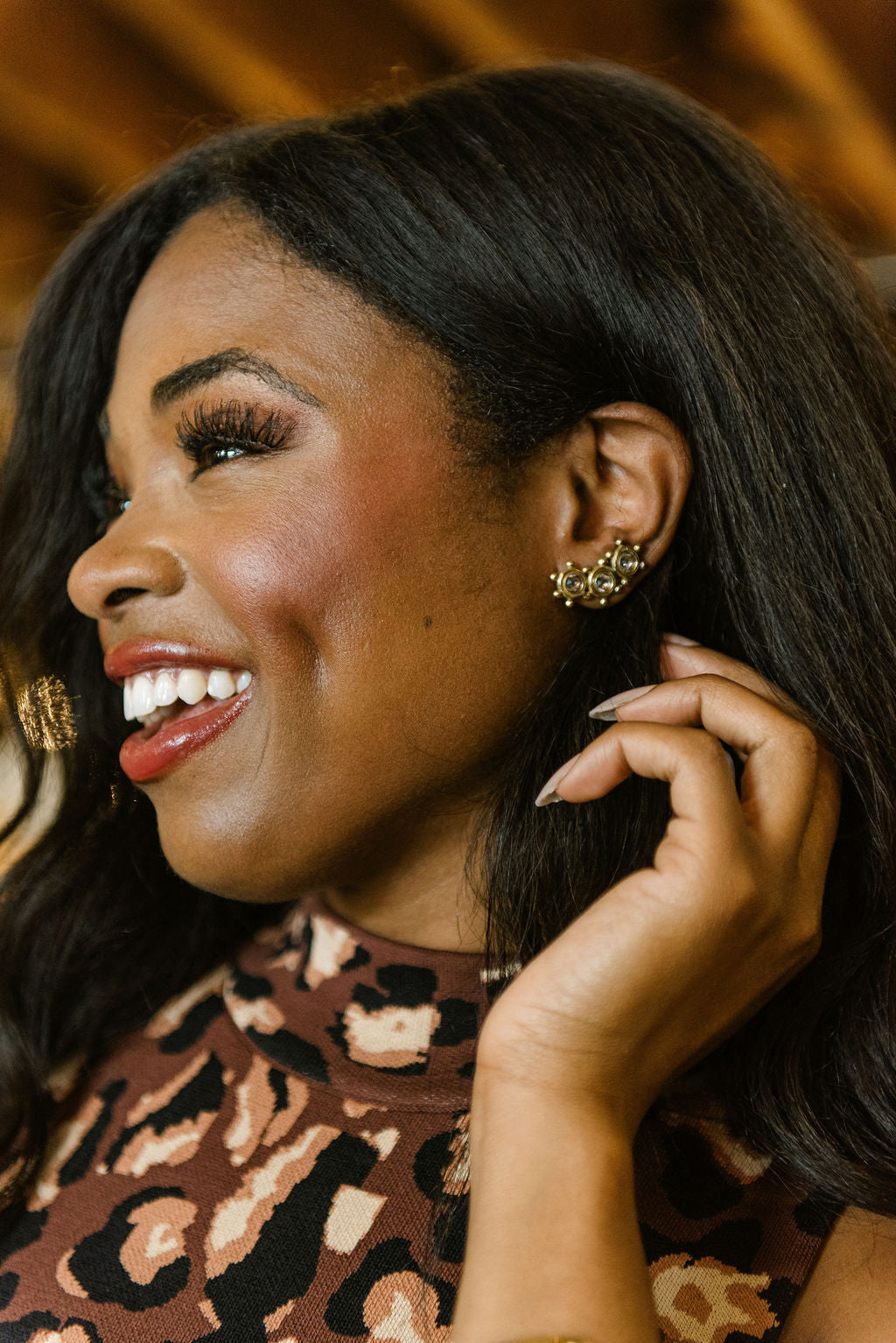 Ulla Johnson Kavi Crystal Mix Stud Climber Earring in Crystal