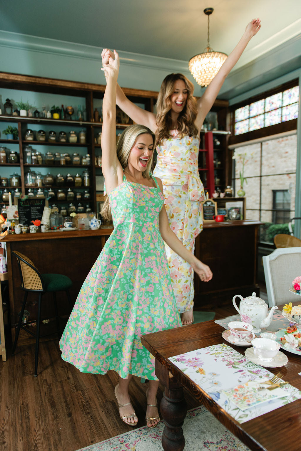 Shoshanna Majorelle Dress in Bright Mint Multi