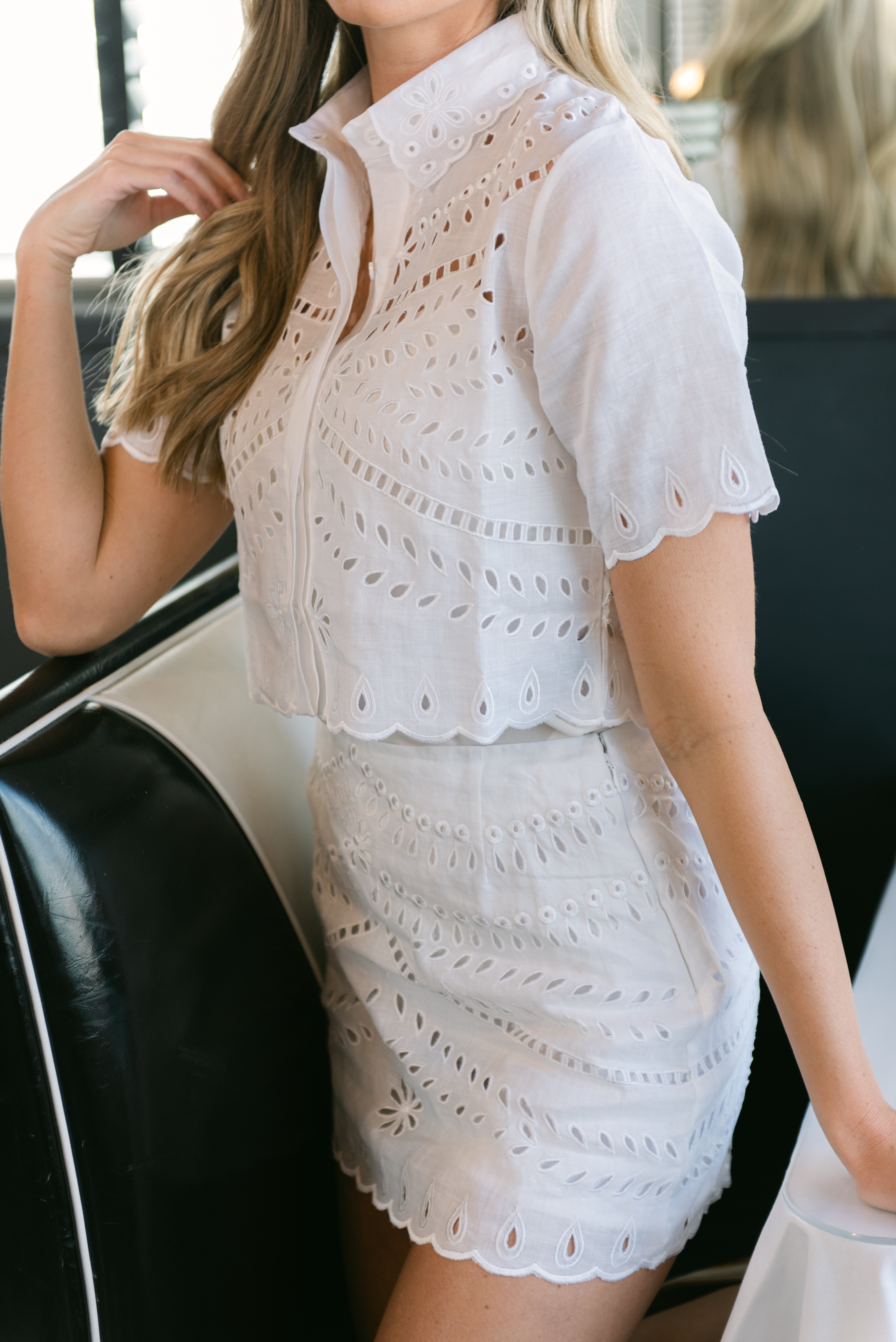 Karina Grimaldi Elin Embroidered Skort in White - M / White