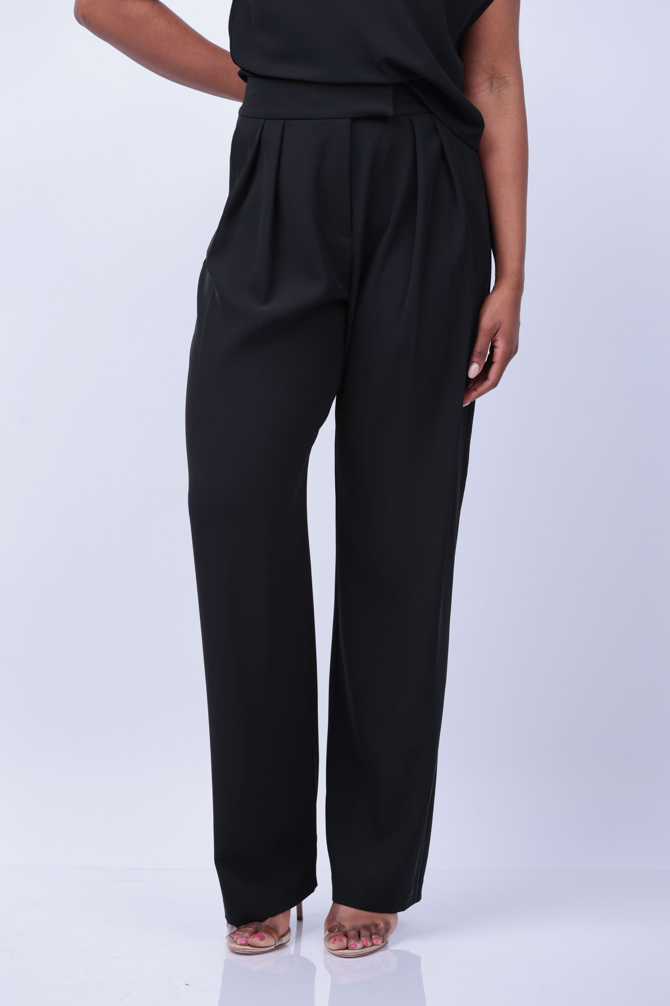 The Sei Double Pleated Trouser in Black The Sei Double Pleated Trouser in Black