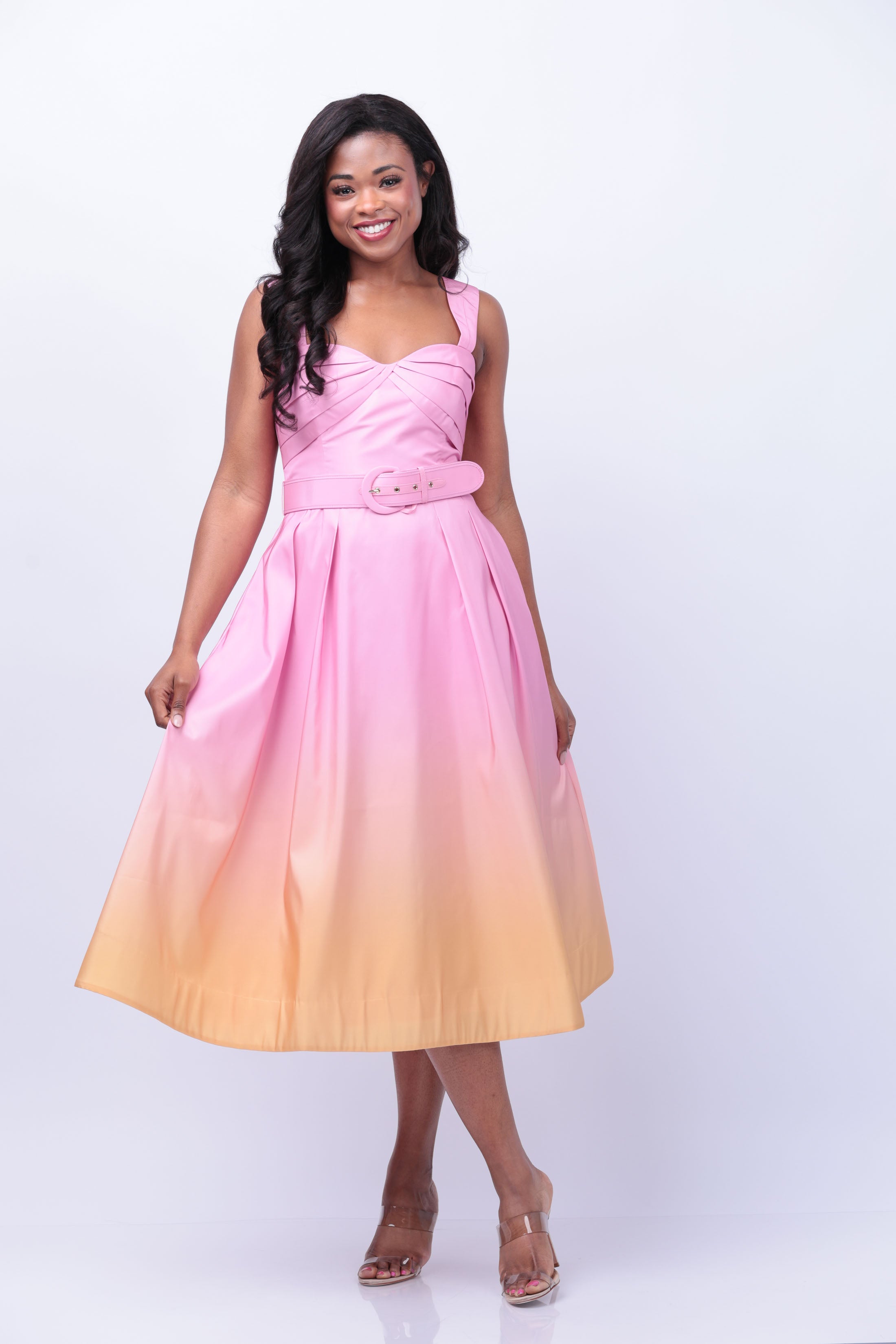 pink rebecca vallance dress Rebecca Vallance Pink Sequinned Bow Lydia Midi Dress