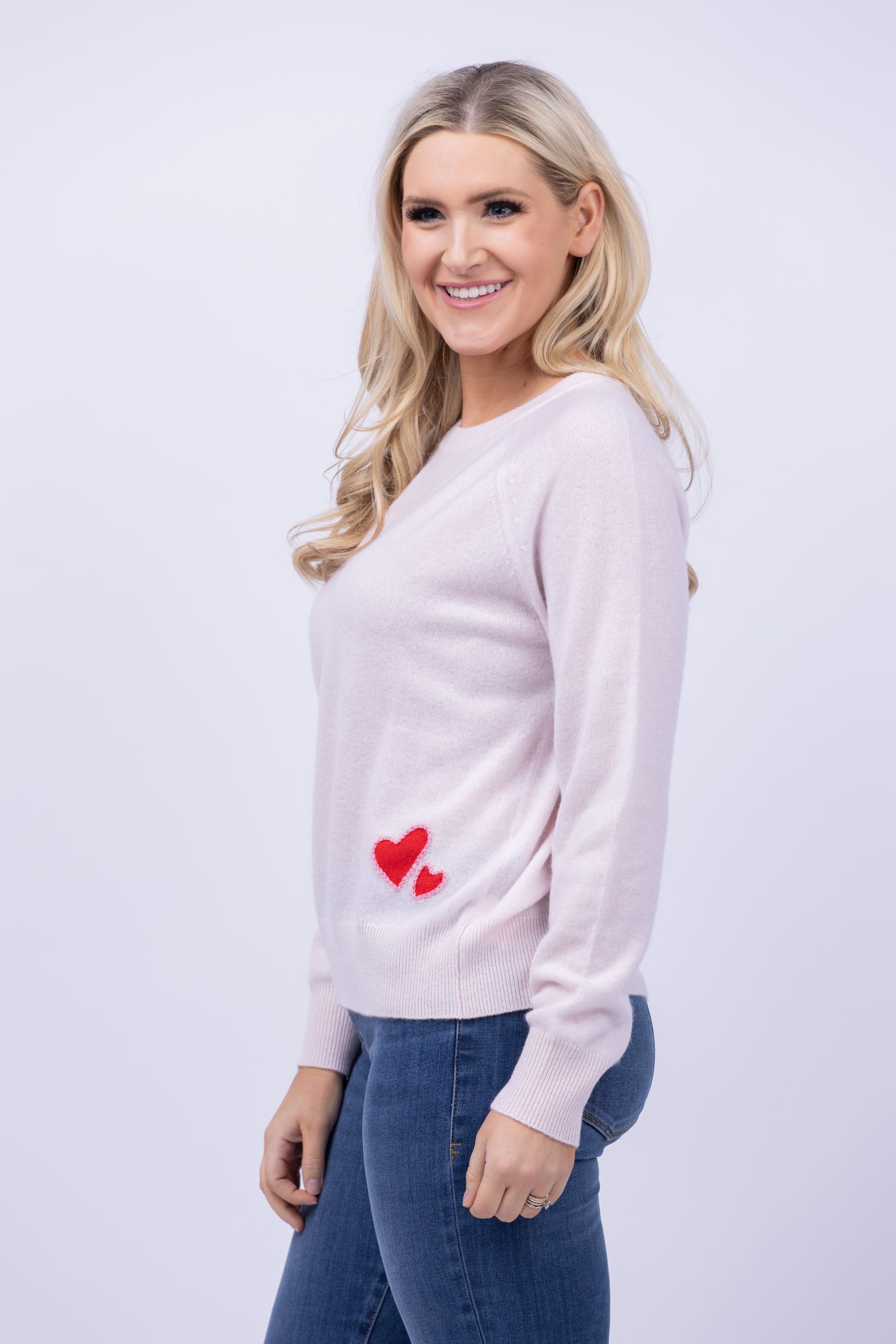 White high quality and Warren pale pink cashmere collard sweater. Medium