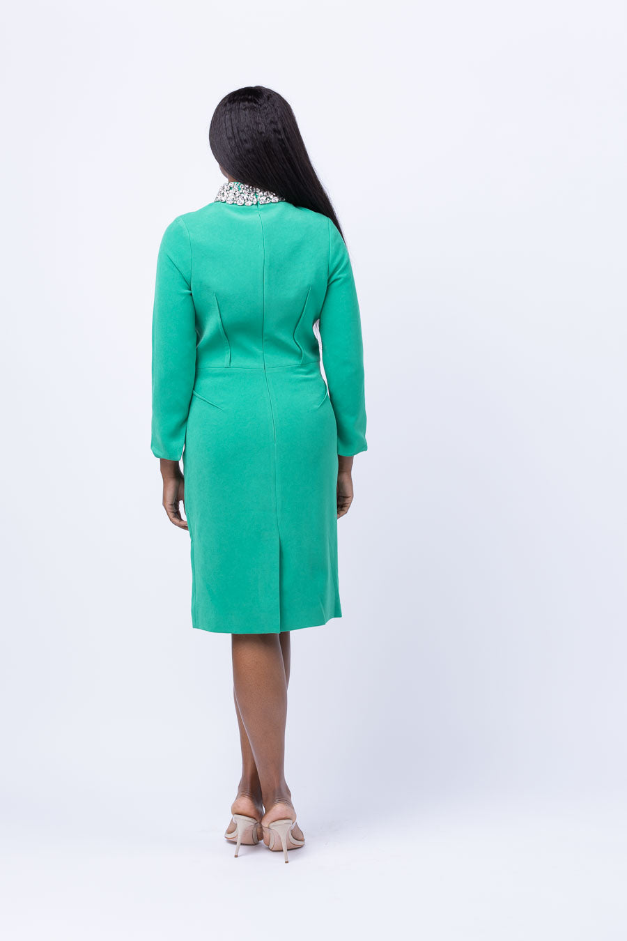 Teri jon bow neck sheath dress sale