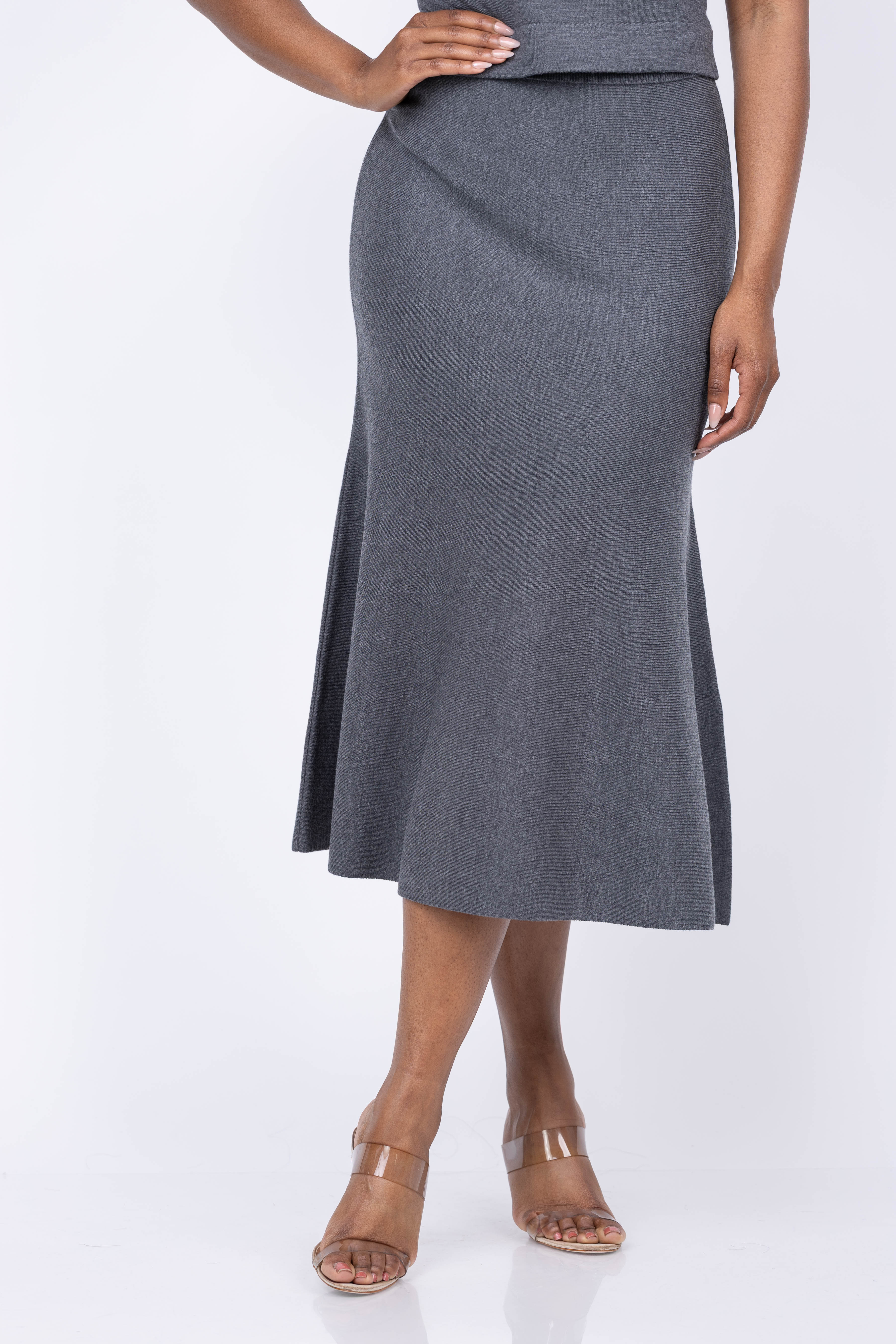 Simkhai Atwood Trumpet Skirt in Grey Melange