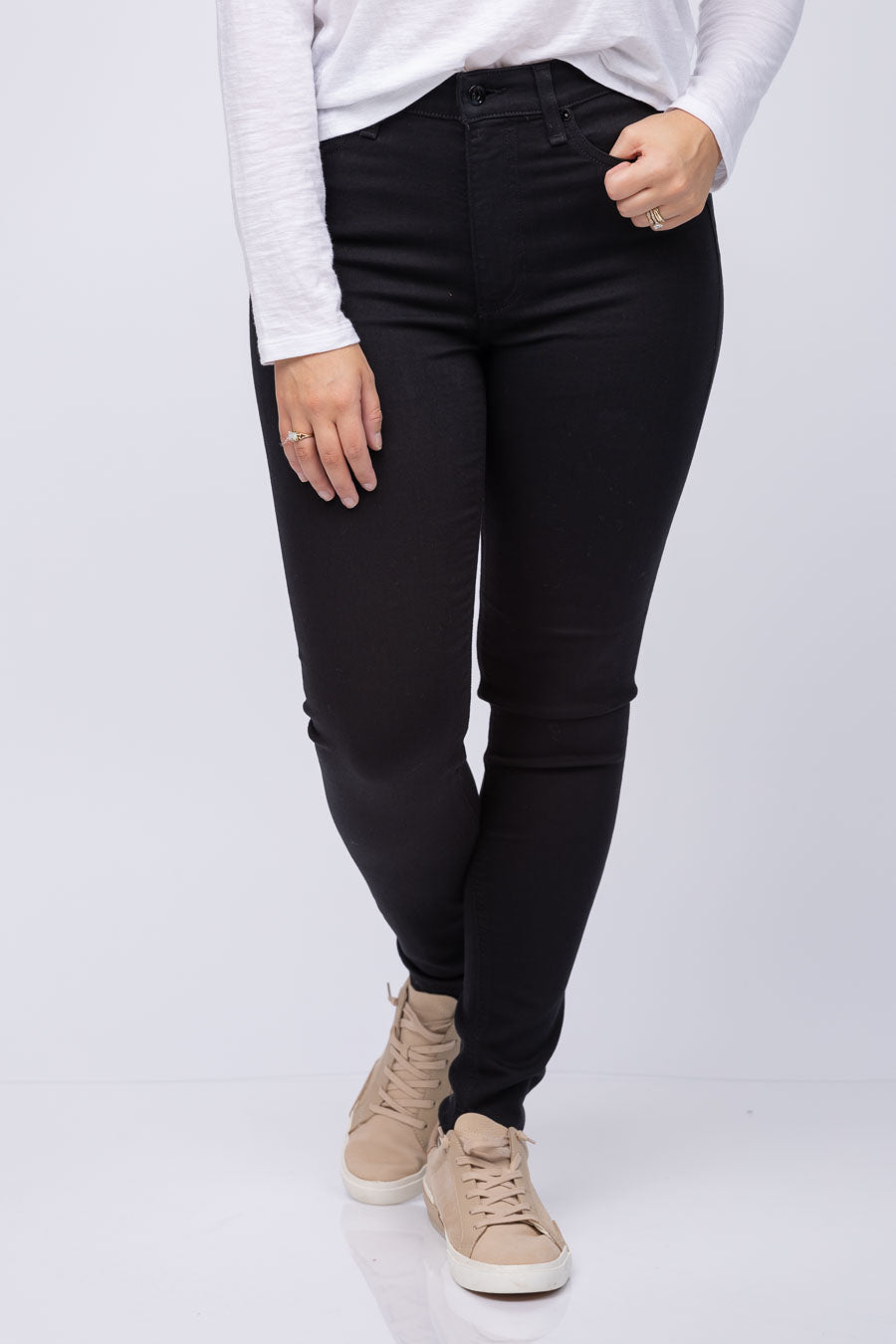 Rag Bone Nina Hi-Rise Skinny Jean in Black - Main Image