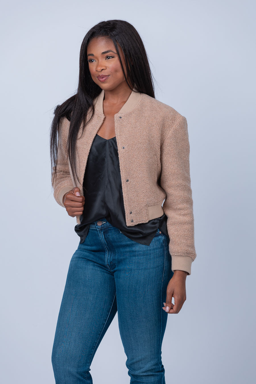 Theory Shrunken Varsity Jacket Palomino