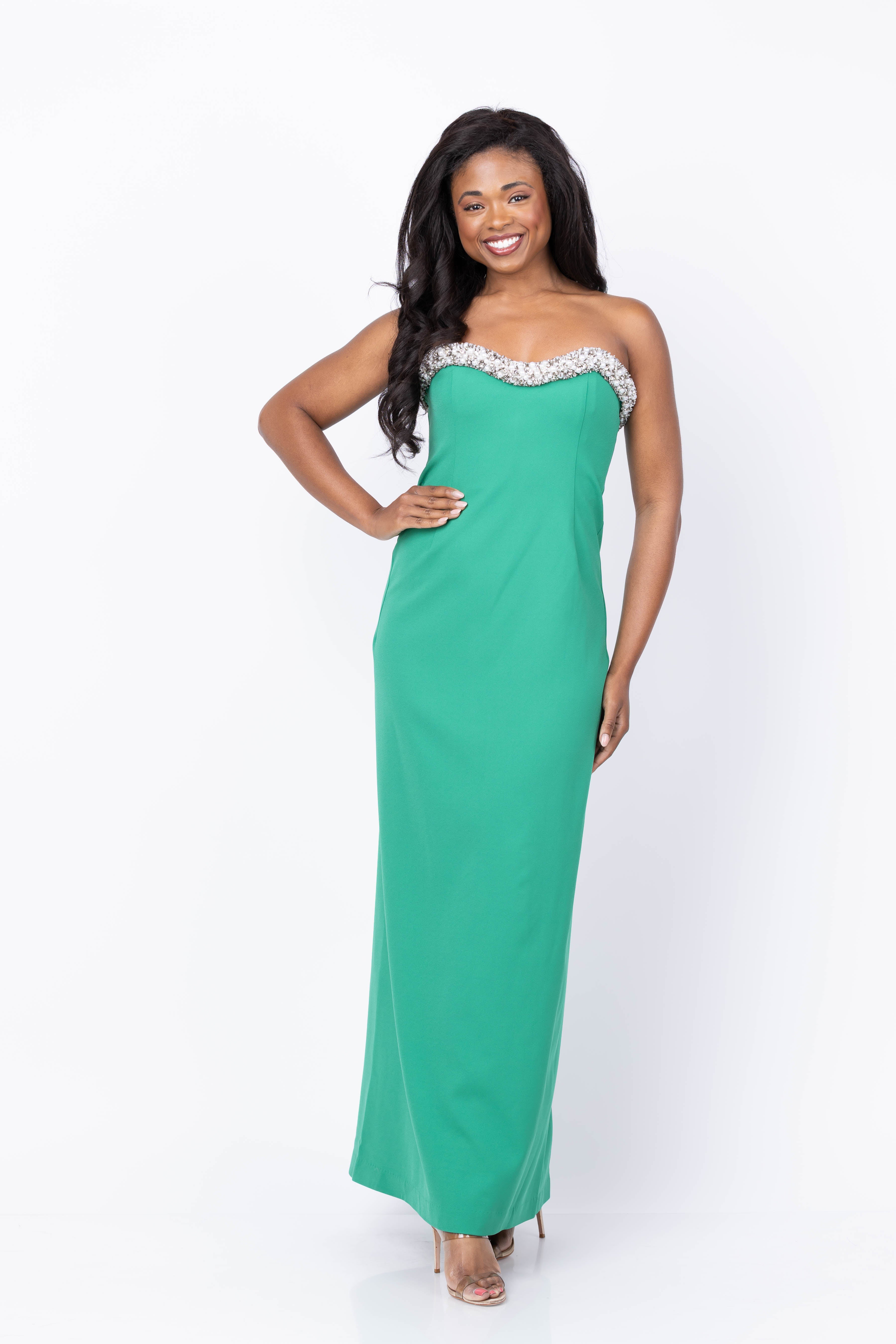 Simkhai Riona Bustier Gown in Kelly Green