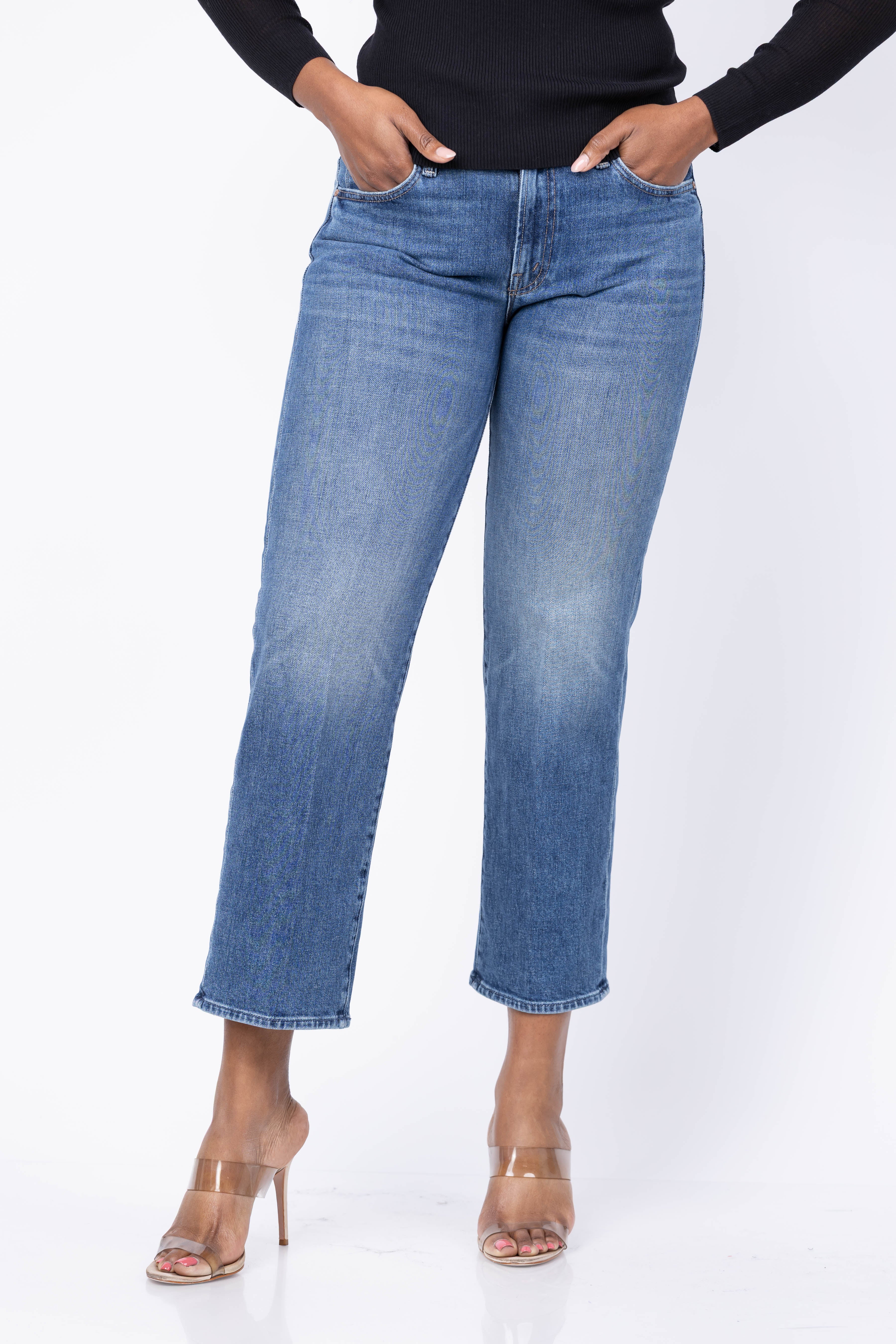 MOTHER Denim The Mid Rise Rambler Zip Ankle in Tambourine Man