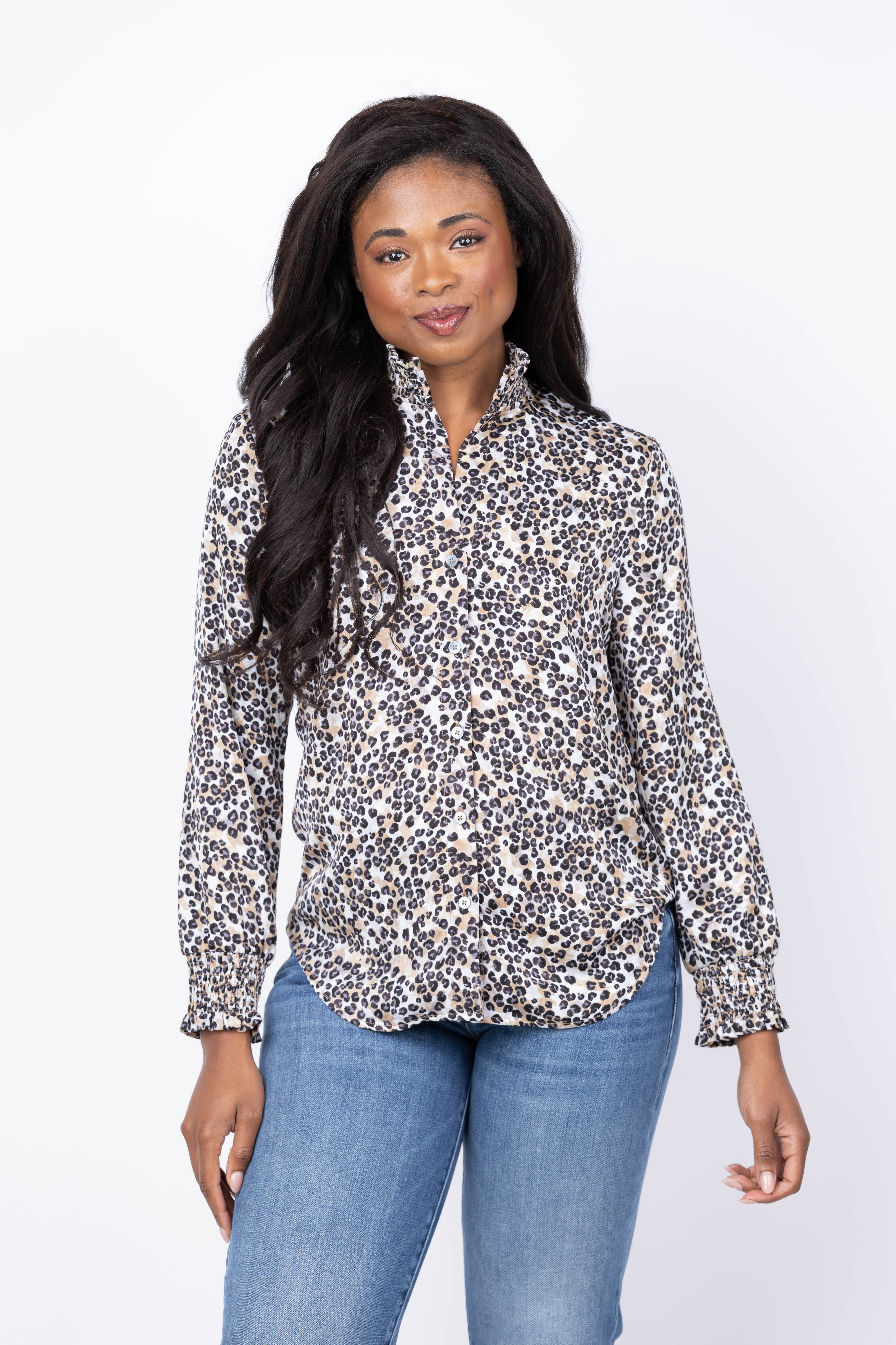 NIC + ZOE Little Leopard Top in Neutral Multi