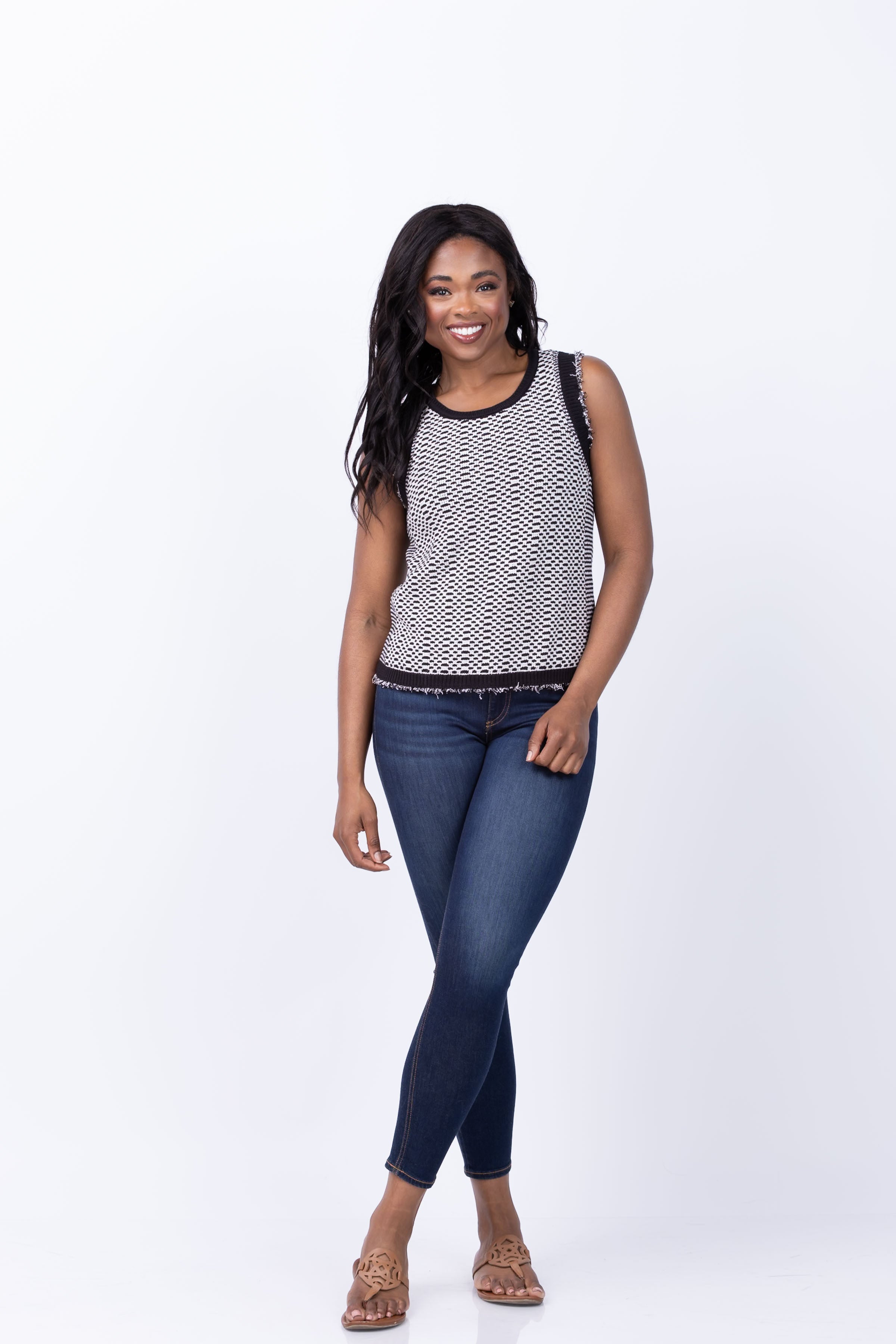 Nic + Zoe Opposites Attract Sweater Jacket in Black Mix