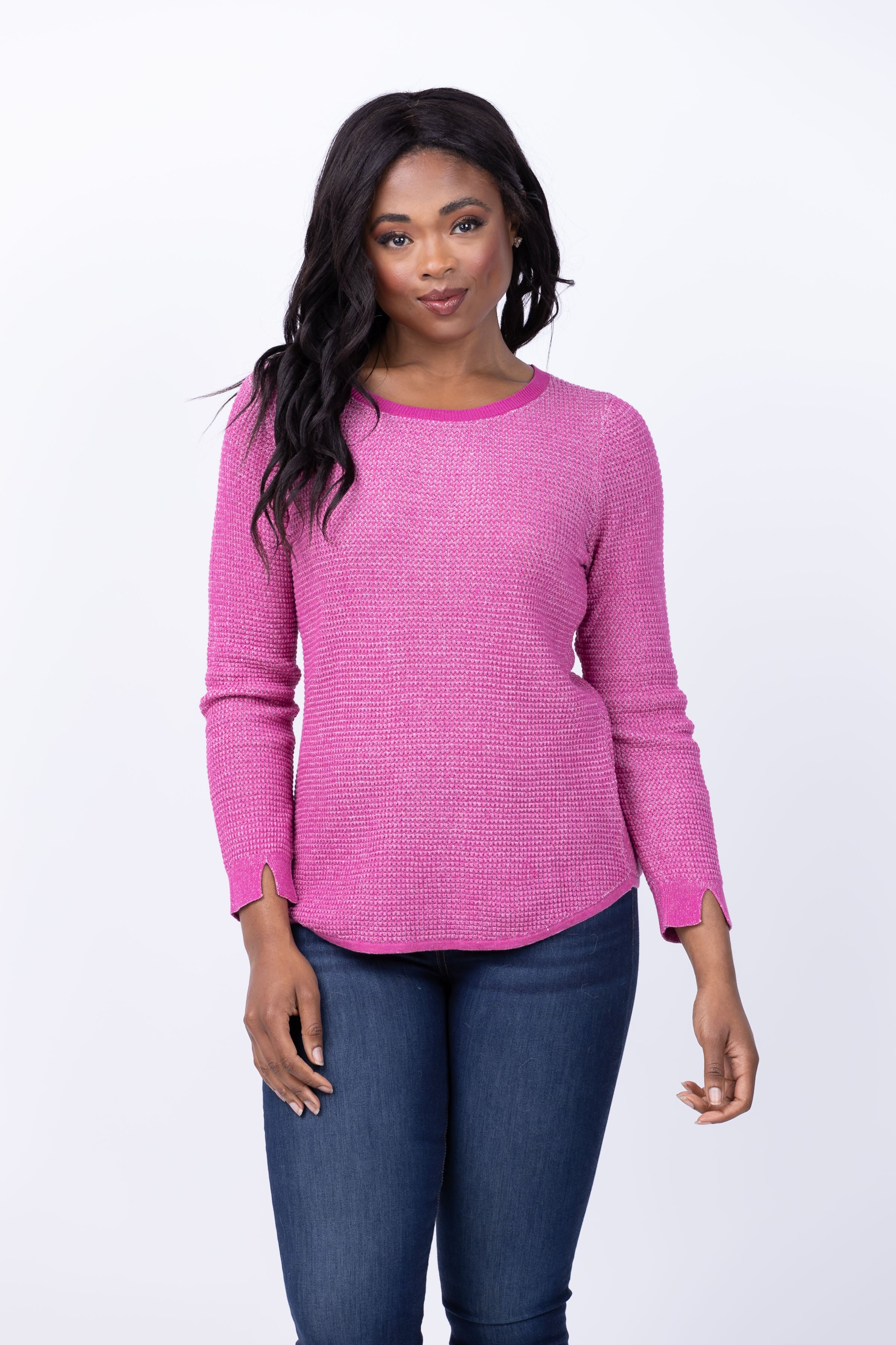 Nic + Zoe Chill Out Sweater in Orchid Petal