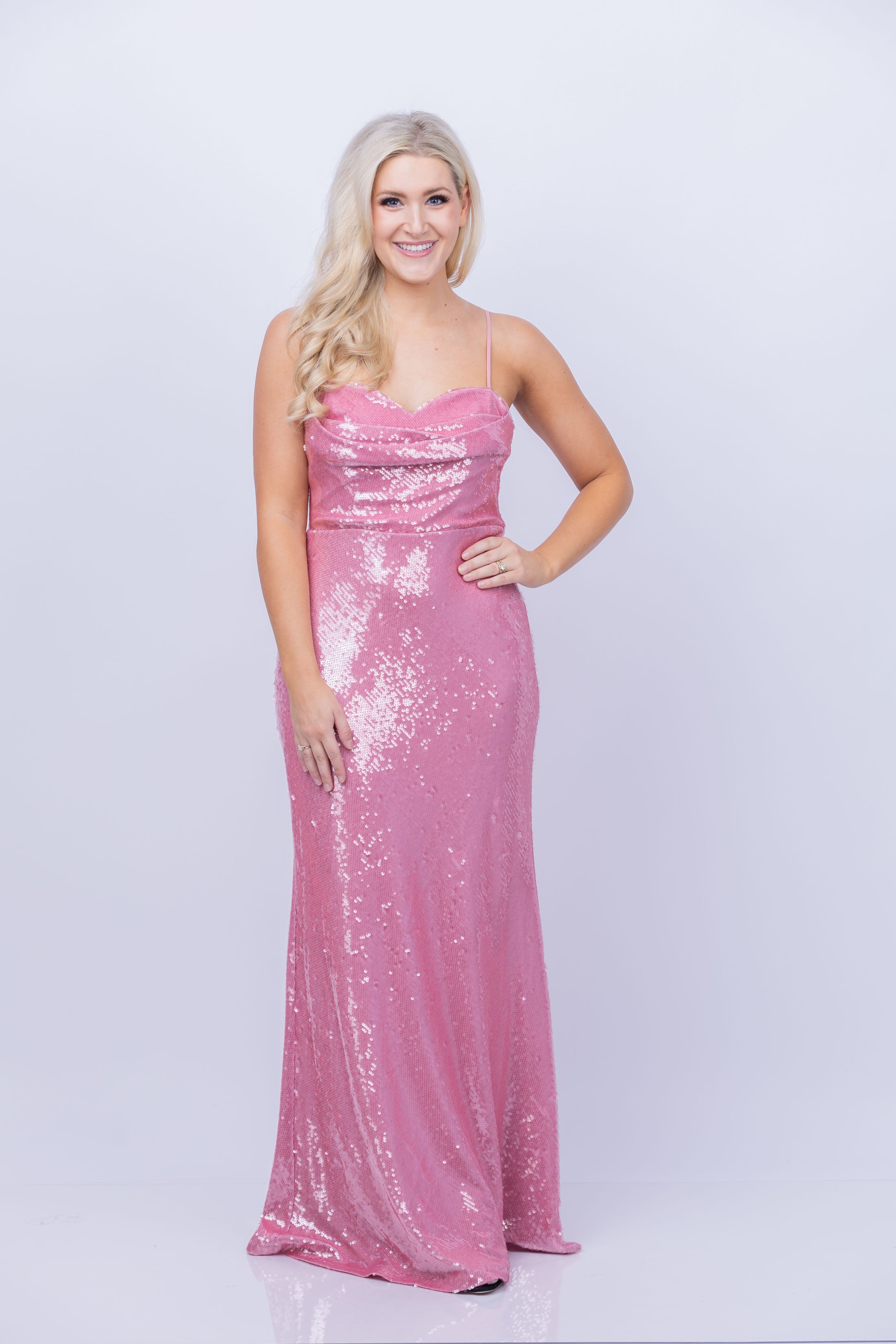 Monique lhuillier hotsell pink sequin dress