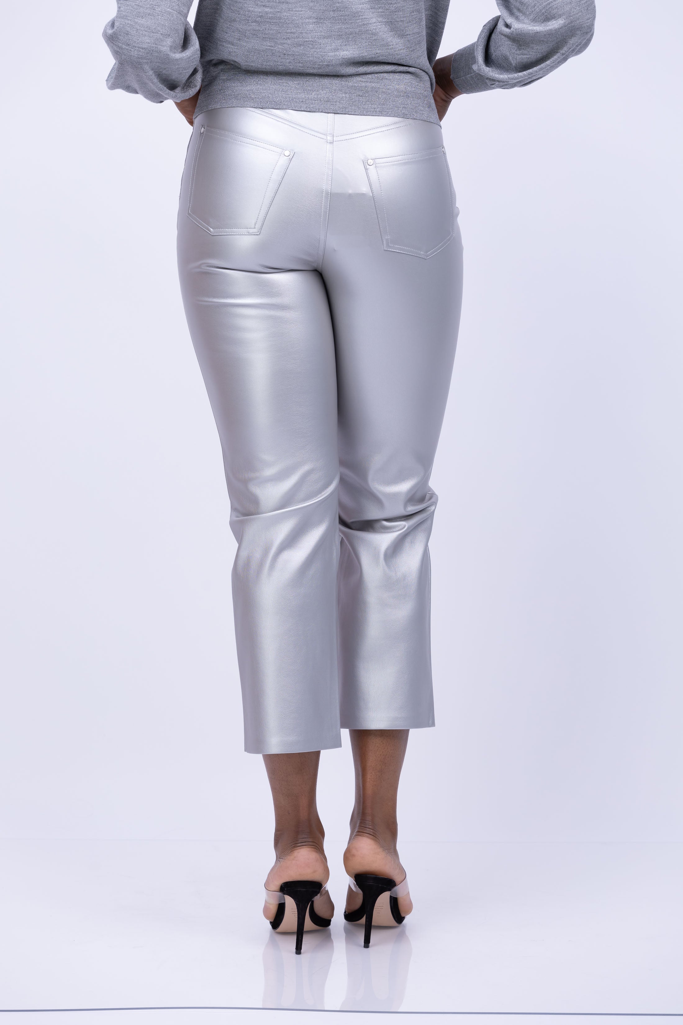 Next Women's Elastic Waist Faux Leather Slim Trousers Black 14R RRP£30 |  eBay