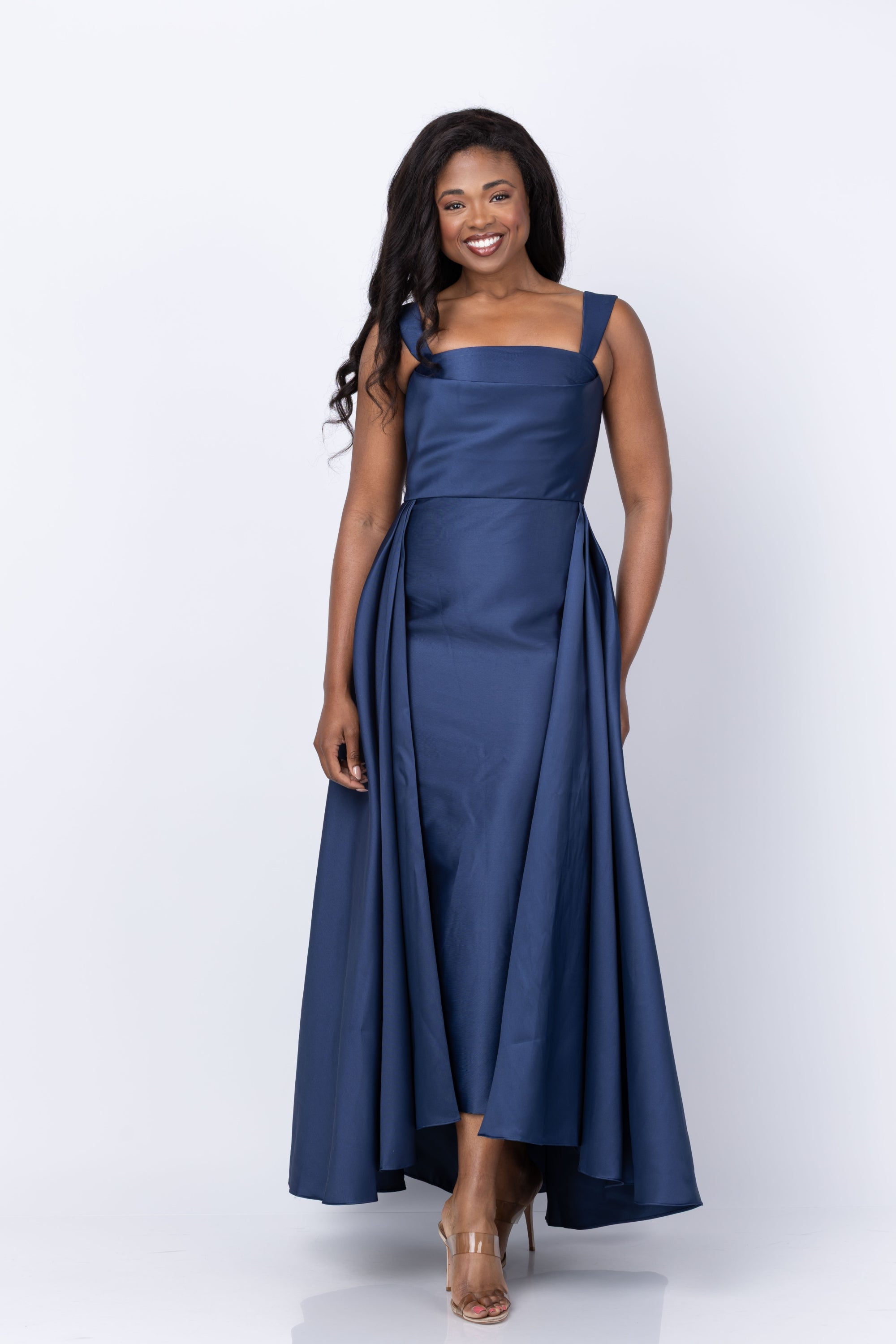 Theia Zendaya Mikado Gown in Navy