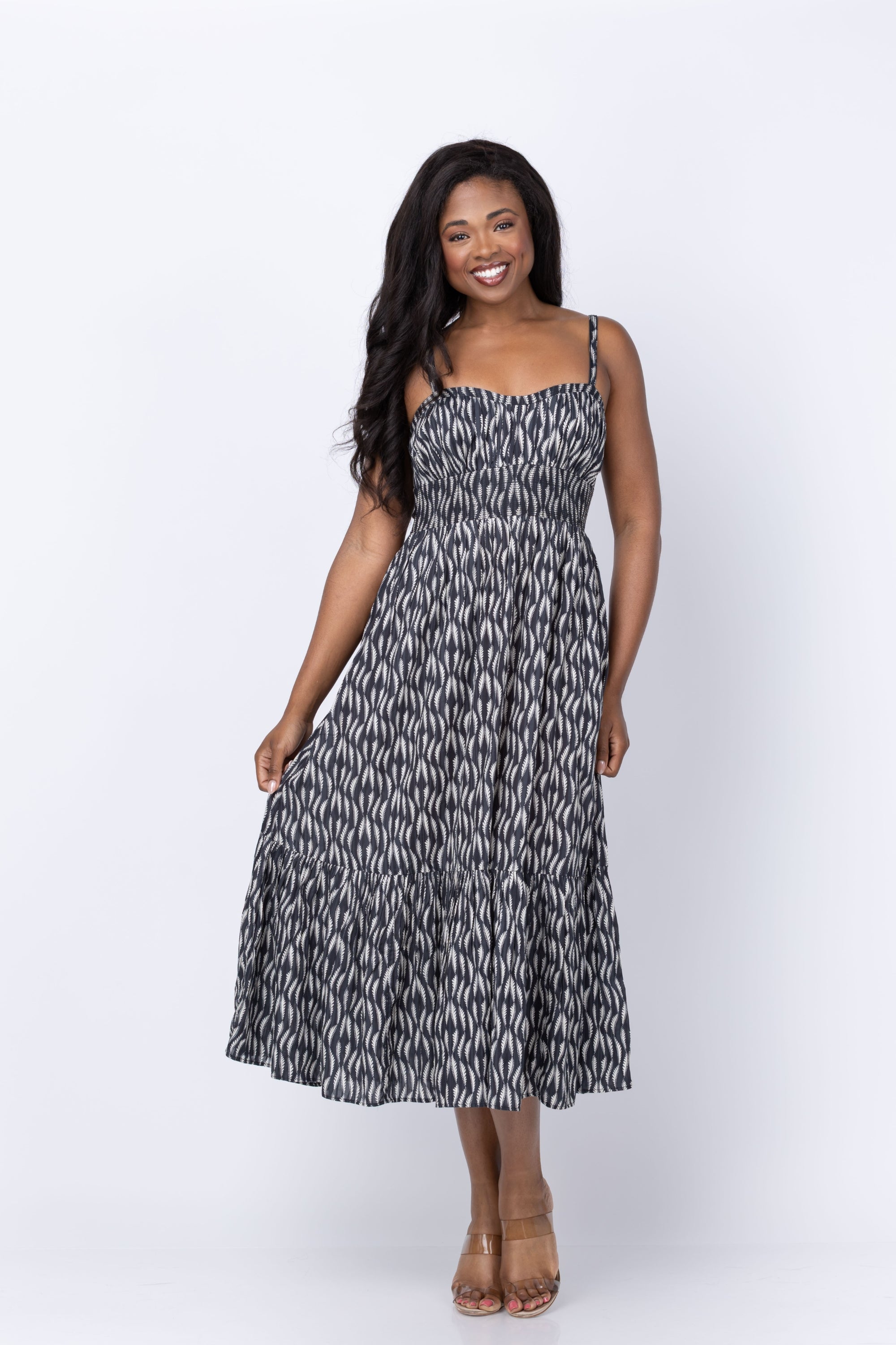 Ulla Johnson Nadine Cami Midi Dress in Graphite