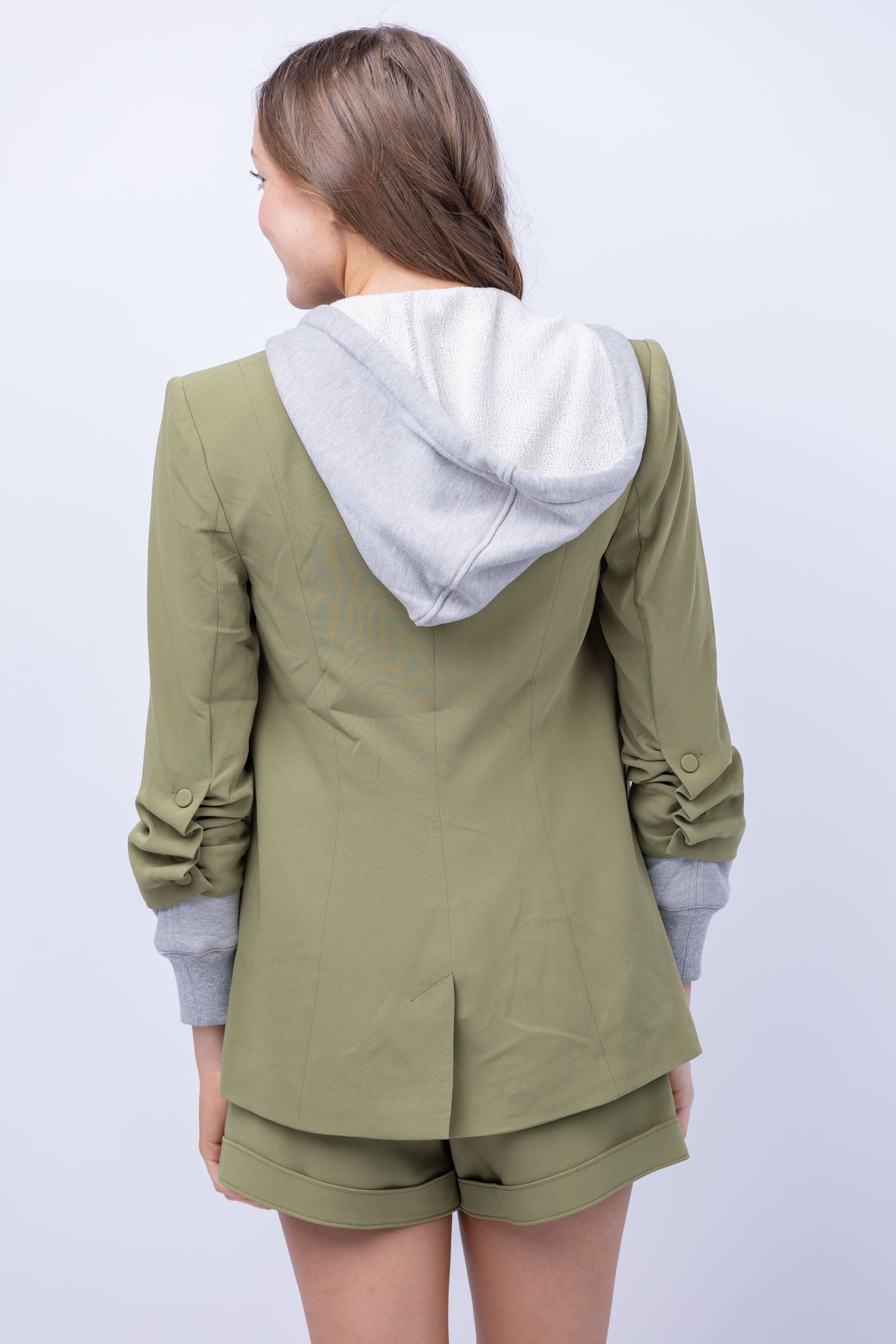 Cinq a Sept Hoodie Khloe Jacket in Olive Green Heather