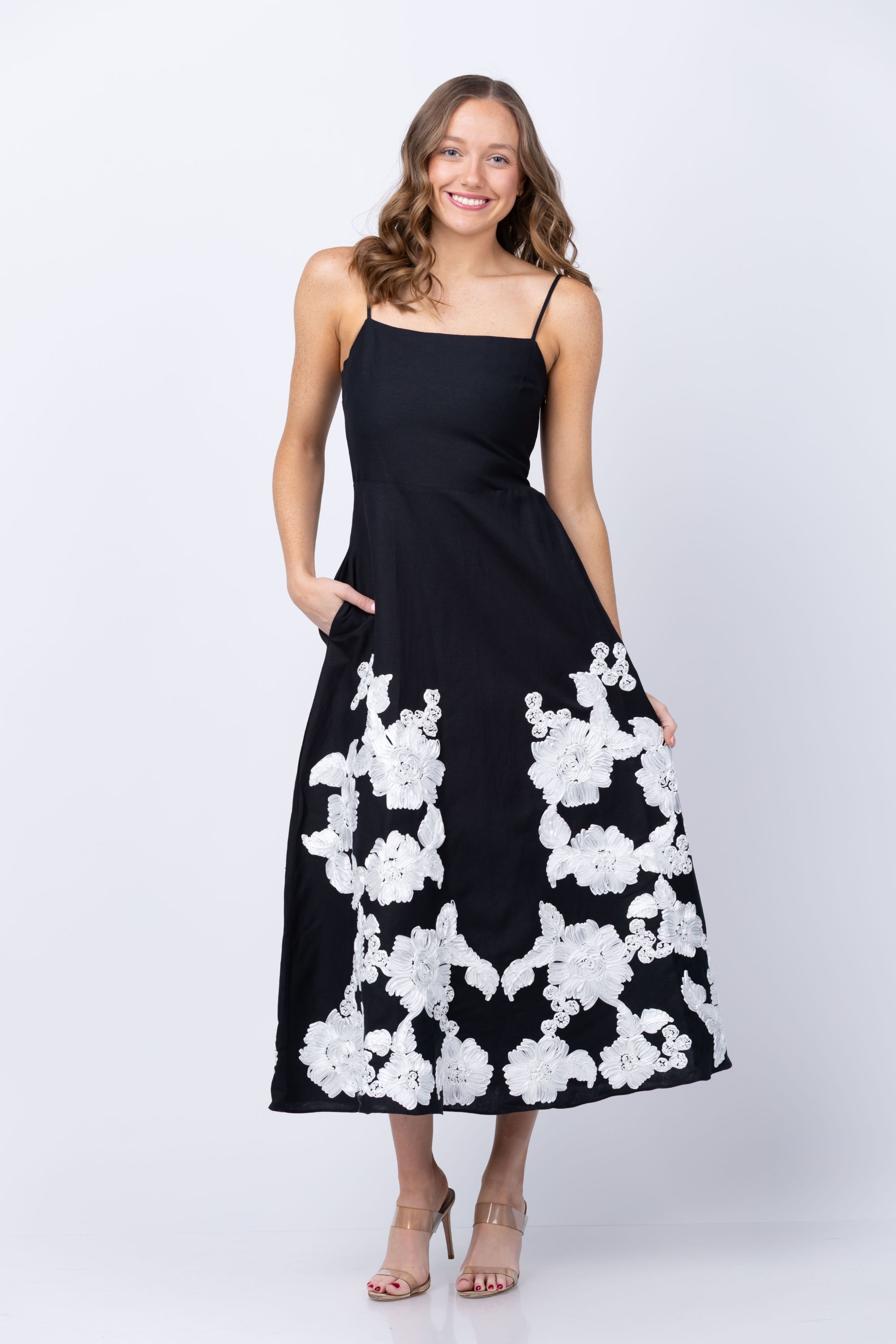 Simkhai Annabella Midi Dress in Black Multi
