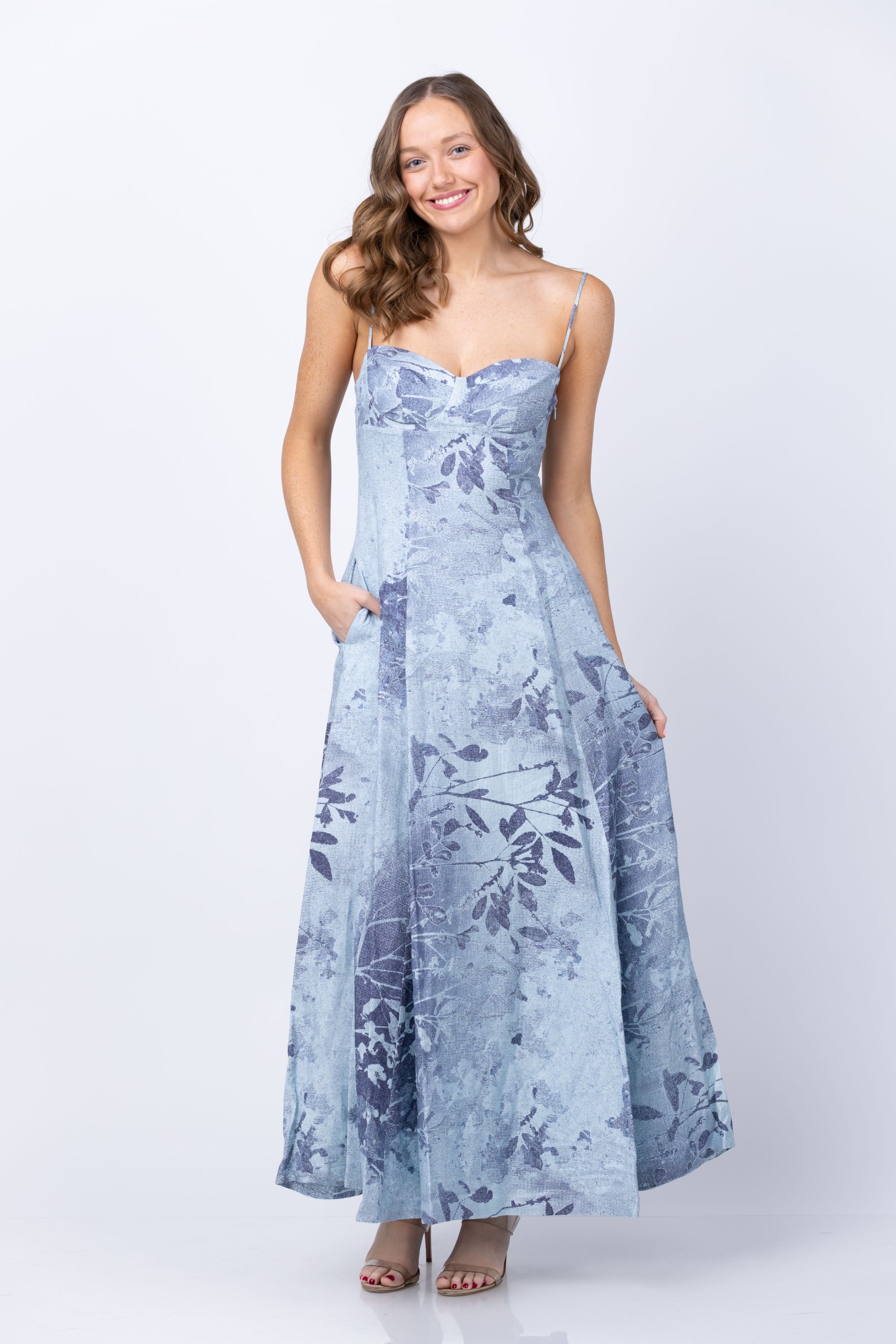 knee length dresses for ladies Simkhai Women's Rudie Bustier Maxi Dress - Blue - Size M