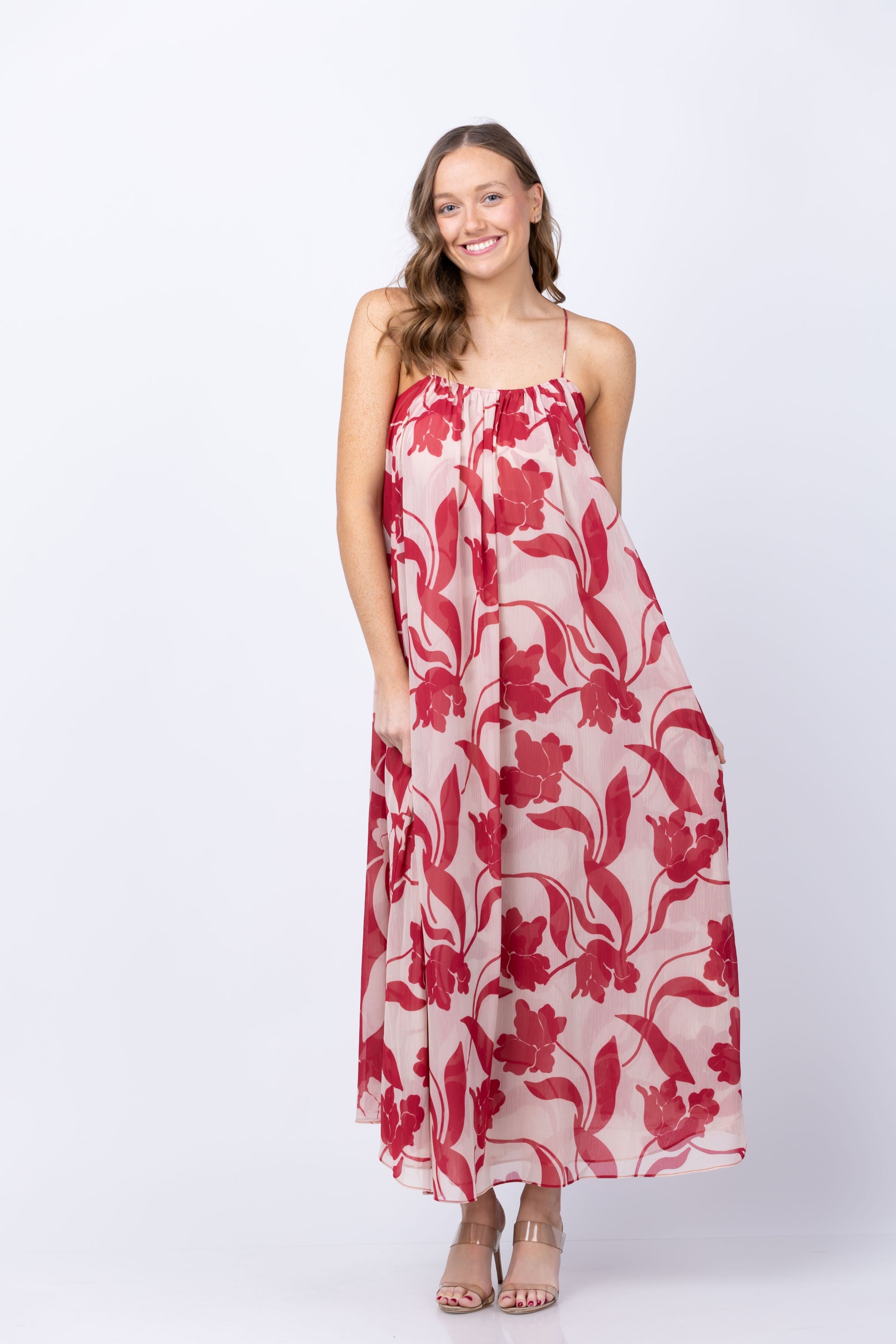 red misa dress MISA Sofie Dress | Red/Floral | Size XS